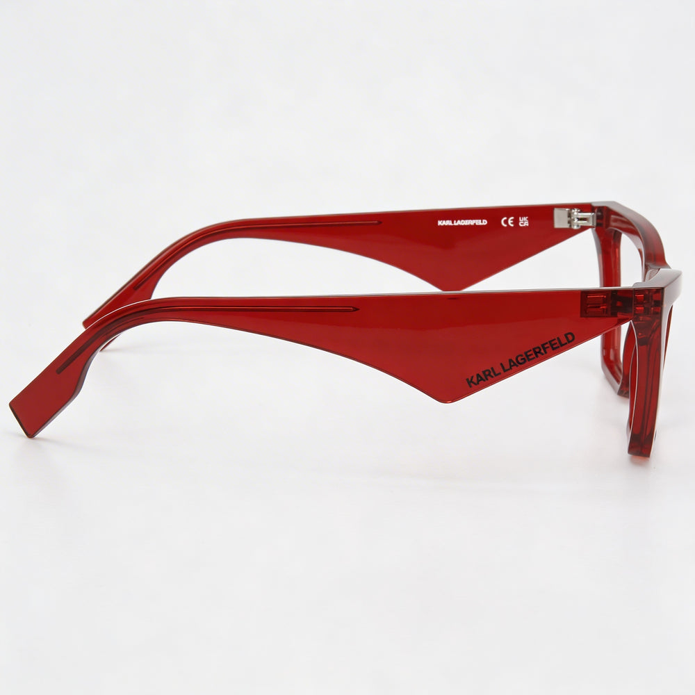 KARL LAGERFELD Kl6195 Women's Red Acetate Eyeglasses with Clear Polycarbonate Lenses, Size 54-17-140