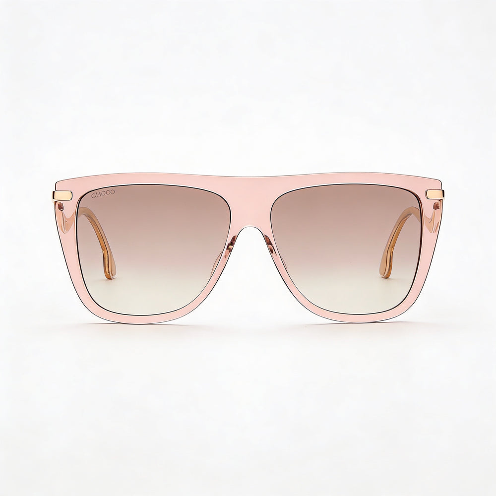 Jimmy Choo SUVI/S Women's Nude Acetate Browline Sunglasses with UV Protection Brown Gradient Silver Flash Lenses 58mm