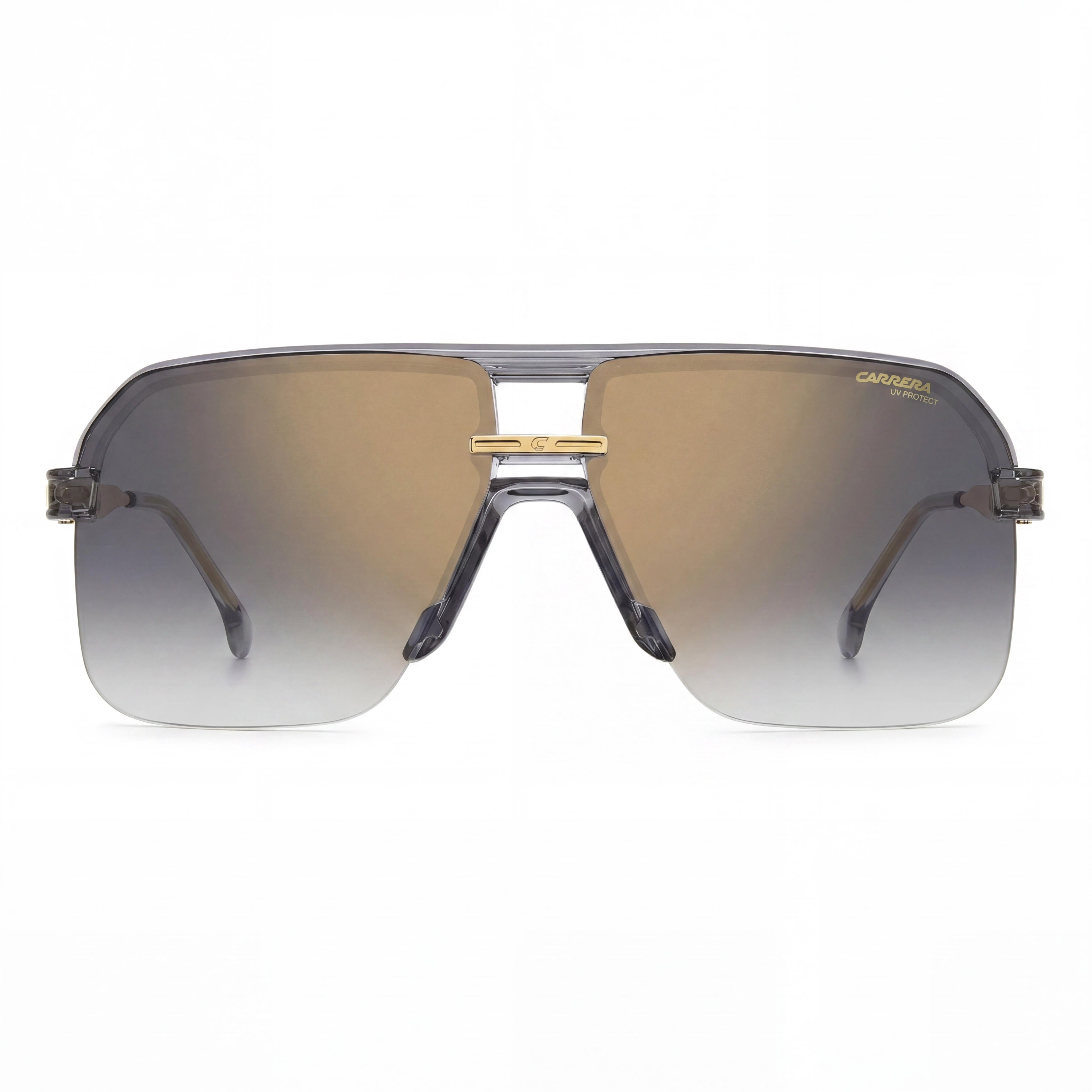Carrera Men's 1066/S Grey Polyamide UV Protected Sunglasses with Grey Shaded Gold Mirror Lenses 63mm, Photo 2
