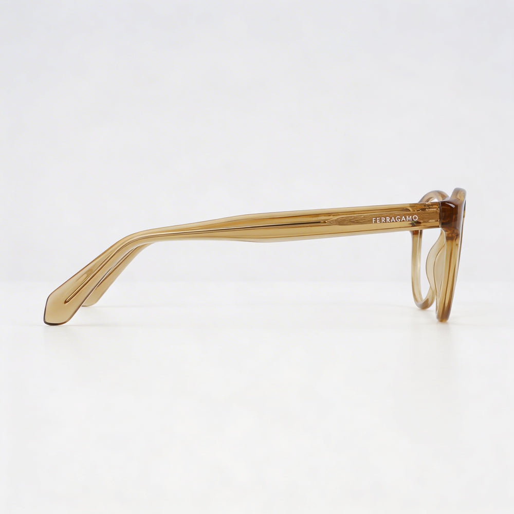 Gafas de sol Ferragamo SF2987E para hombre, montura metálica en color arena transparente, lentes de policarbonato polarizadas, 50 mm