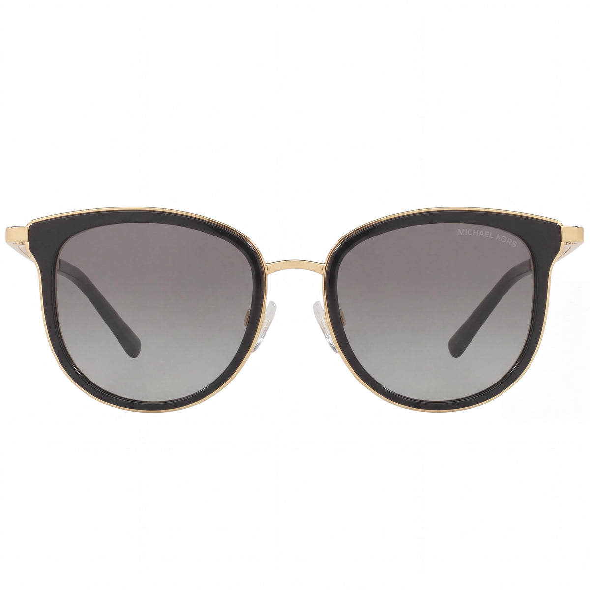 Michael Kors 110011 Unisex Rectangle Acetate Sunglasses Black Gold Grey Shaded Frame Grey Gradient Lenses UV Protection 54mm, Photo 2