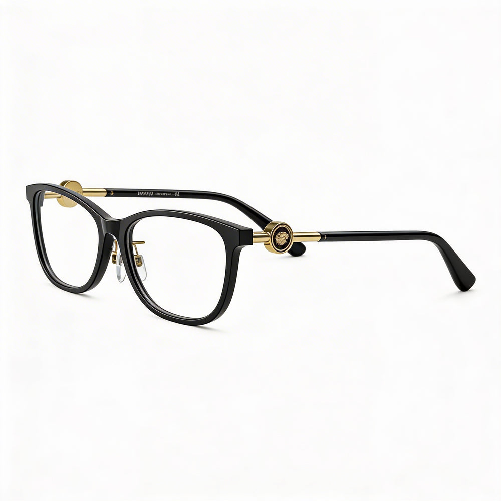 Gafas Versace modernas de mujer con montura completa cuadrada de plástico negro, lentes transparentes, talla 55-16-140