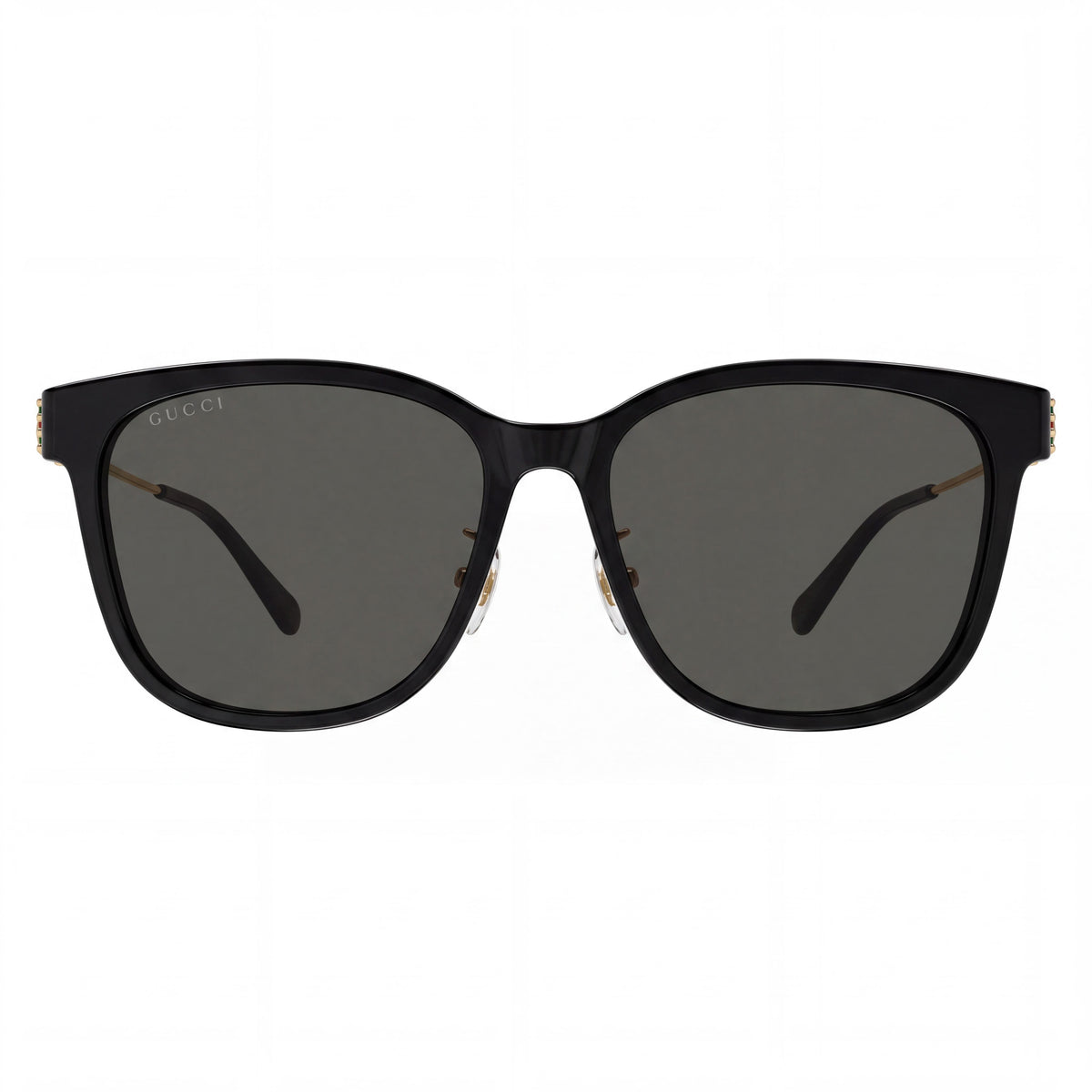 Gafas de sol unisex Gucci GG1884SK-001 clásicas de acetato, negras y doradas, con lentes grises y montura de 56 mm, Photo 2