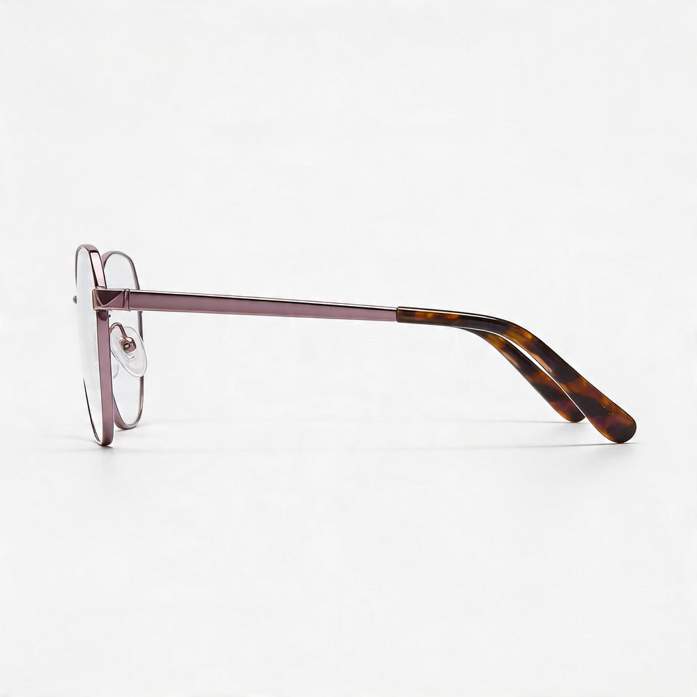 Gafas clásicas Adensco para hombre con montura metálica violeta y lentes de policarbonato multicolor, tamaño 53-16-135