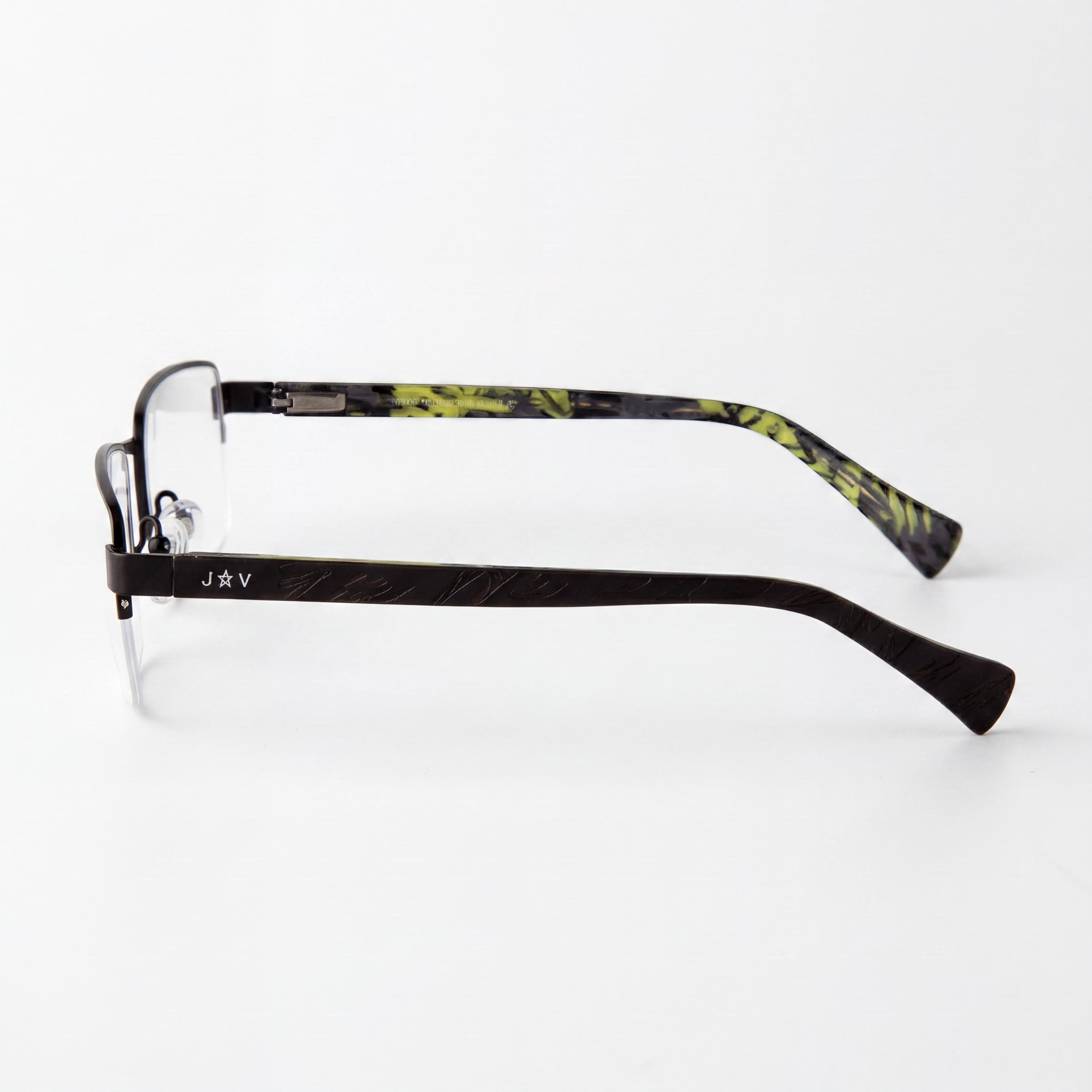 John Varvatos Vjvc006 Men's Eyeglasses featuring a Black Frame, Metal Construction, and 56mm Lens Width, Photo 3
