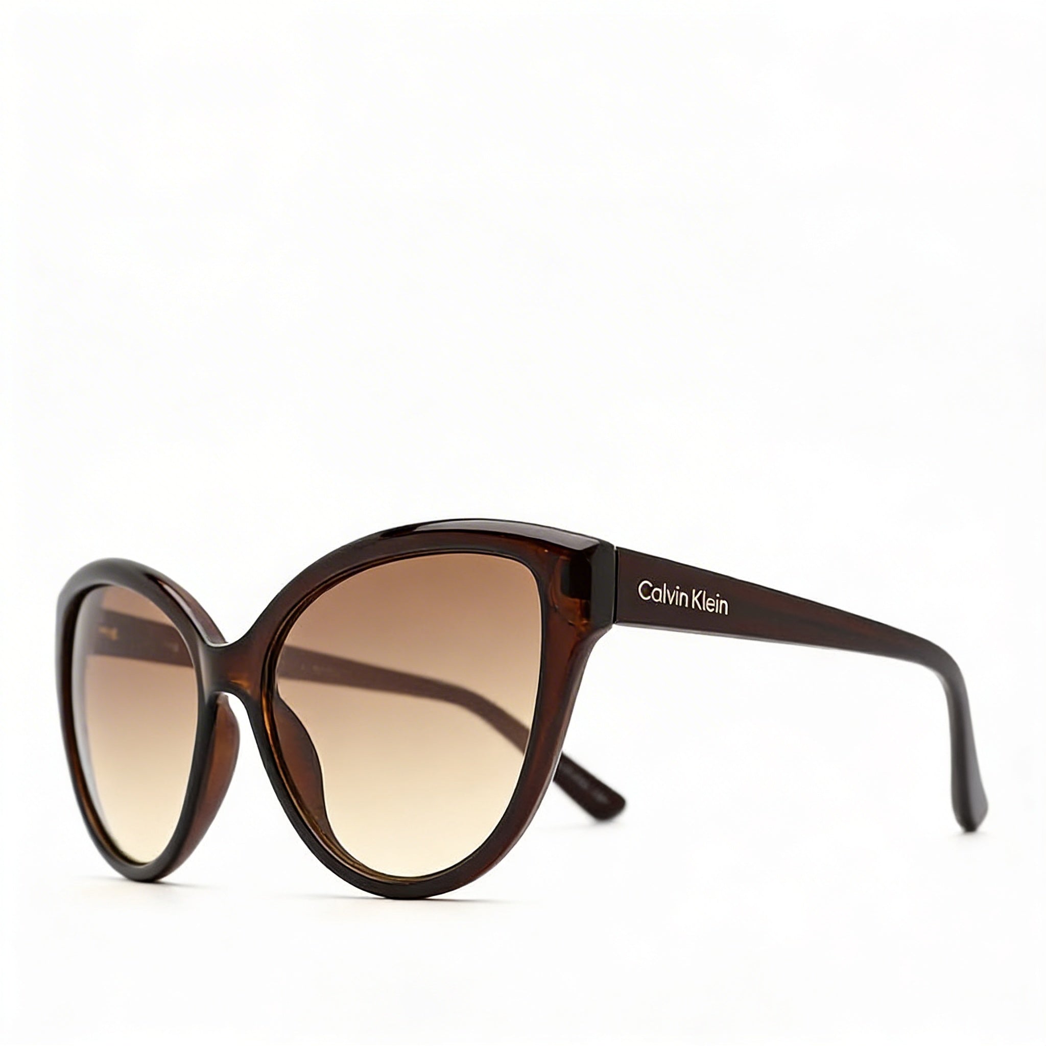 Calvin Klein Women's Ck19536s UV Protected Crystal Brown Plastic Frame Brown Lens Sunglasses 55mm, Photo 3