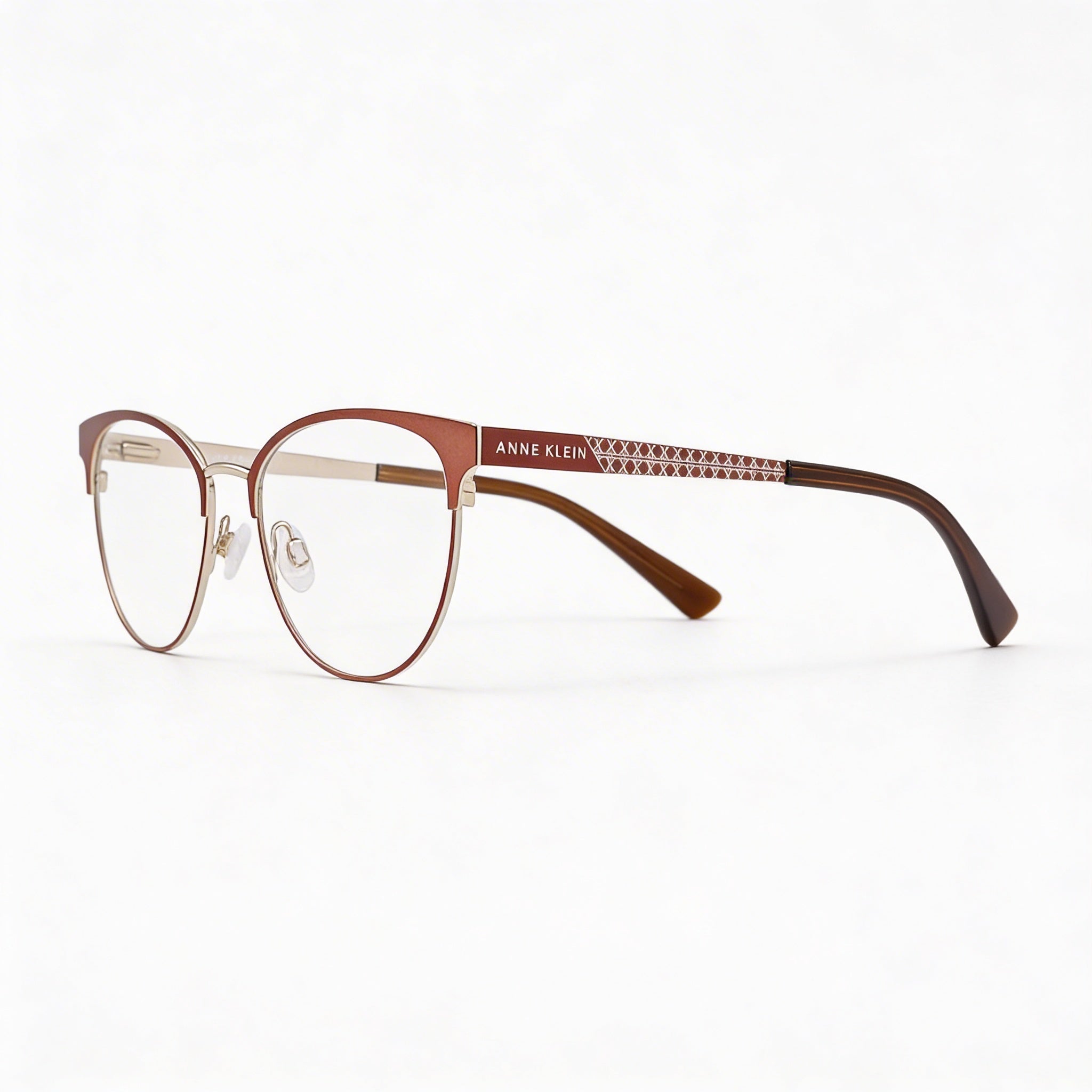 Anteojos Anne Klein Mocha para mujer con lentes de demostración transparentes. Los lentes se pueden reemplazar con lentes recetados personalizados., Photo 1