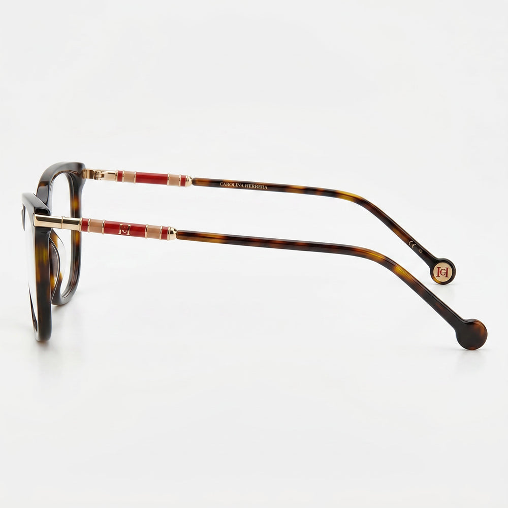 Gafas Carolina Herrera CH 0028 de mujer, estilo ojo de gato, con montura de plástico habana y lentes de policarbonato de 53 mm