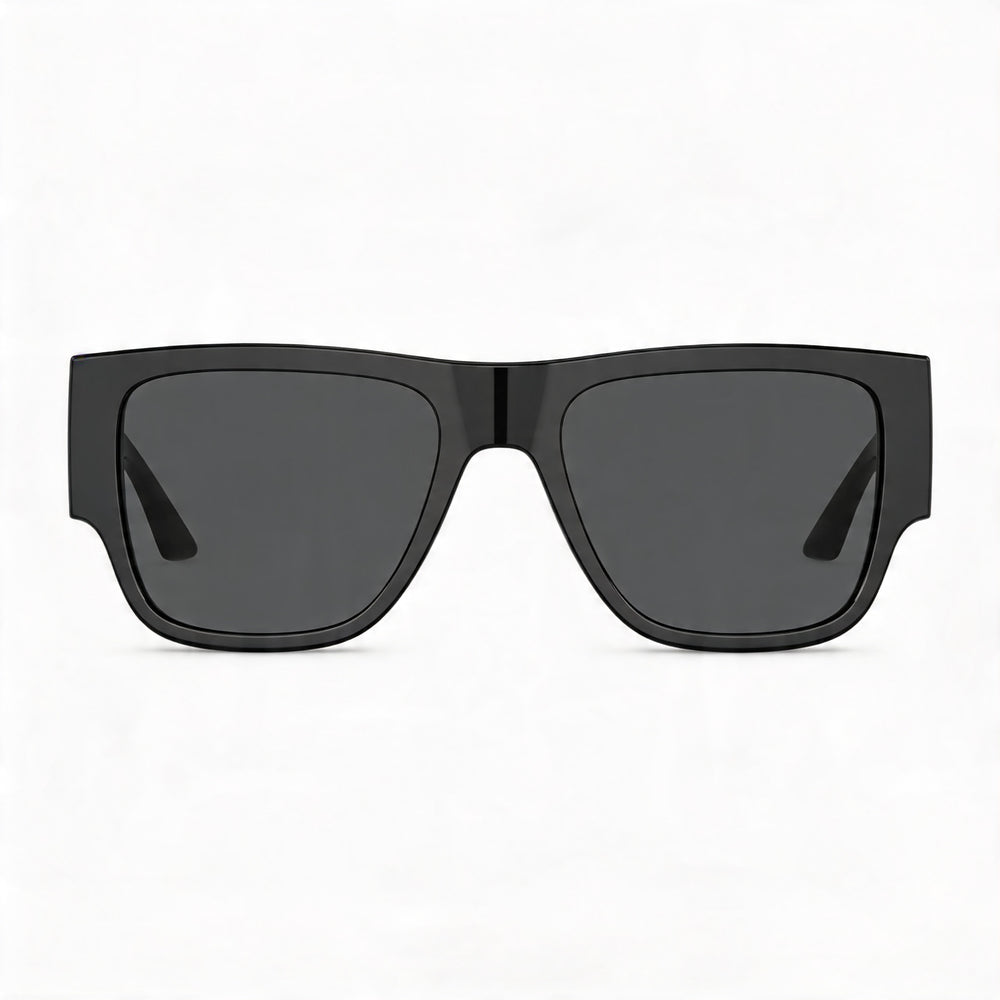Gafas de sol Versace Greca Ve 4403 de hombre, armazón rectangular de acetato o metal gris-negro, lente gris 57-20-140