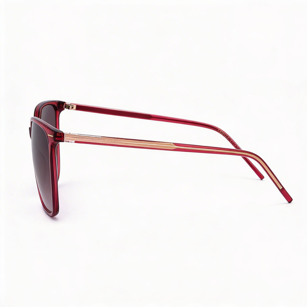 Gafas de sol Hugo Boss Modern Lightweight Light Acetate en color burdeos con protección UV para mujer (57-16-140 mm)