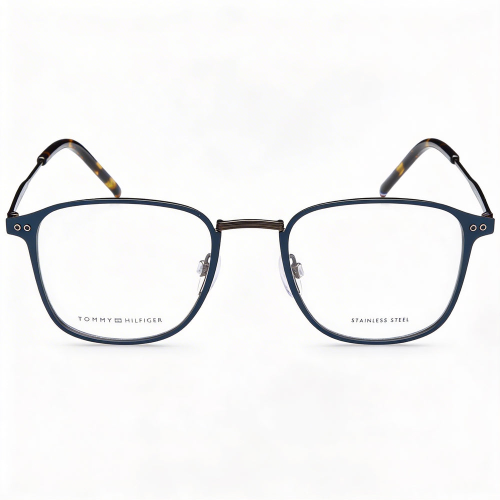 Gafas Tommy Hilfiger Unisex Modernas de Acero de Aleación Azul Mate de 52 mm