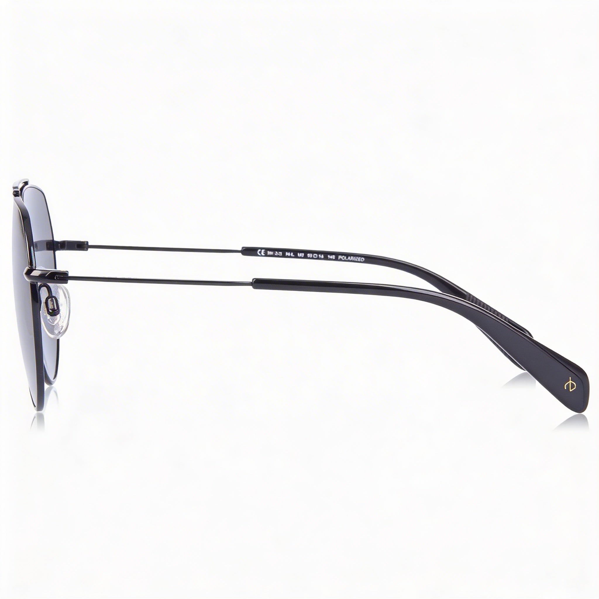 rag & bone Modern Unisex Gold Black Stainless Steel Frame UV Protection Non-Polarized Sunglasses 60mm, Photo 3