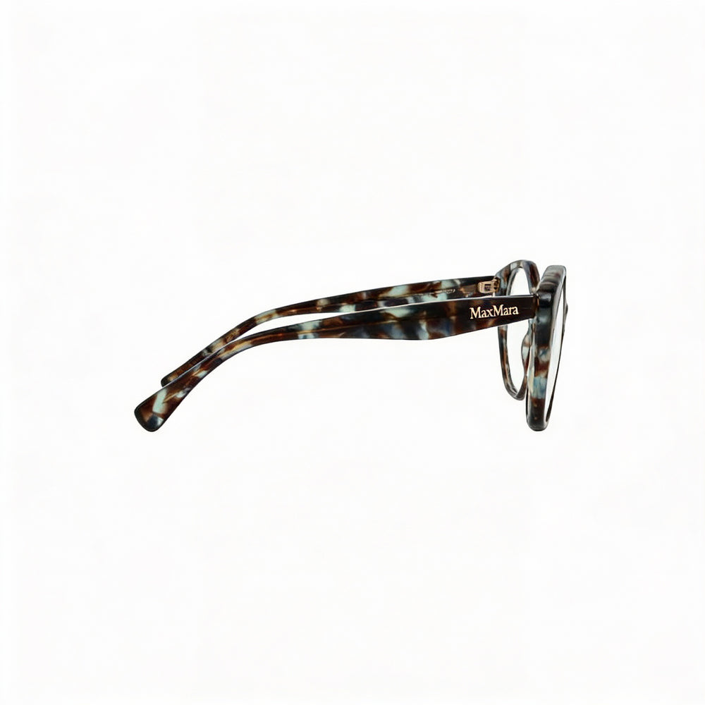 MaxMara Casual Women's Havana Acetate Optical Eyeglasses with Transparent Plastic Lenses 53-18-140