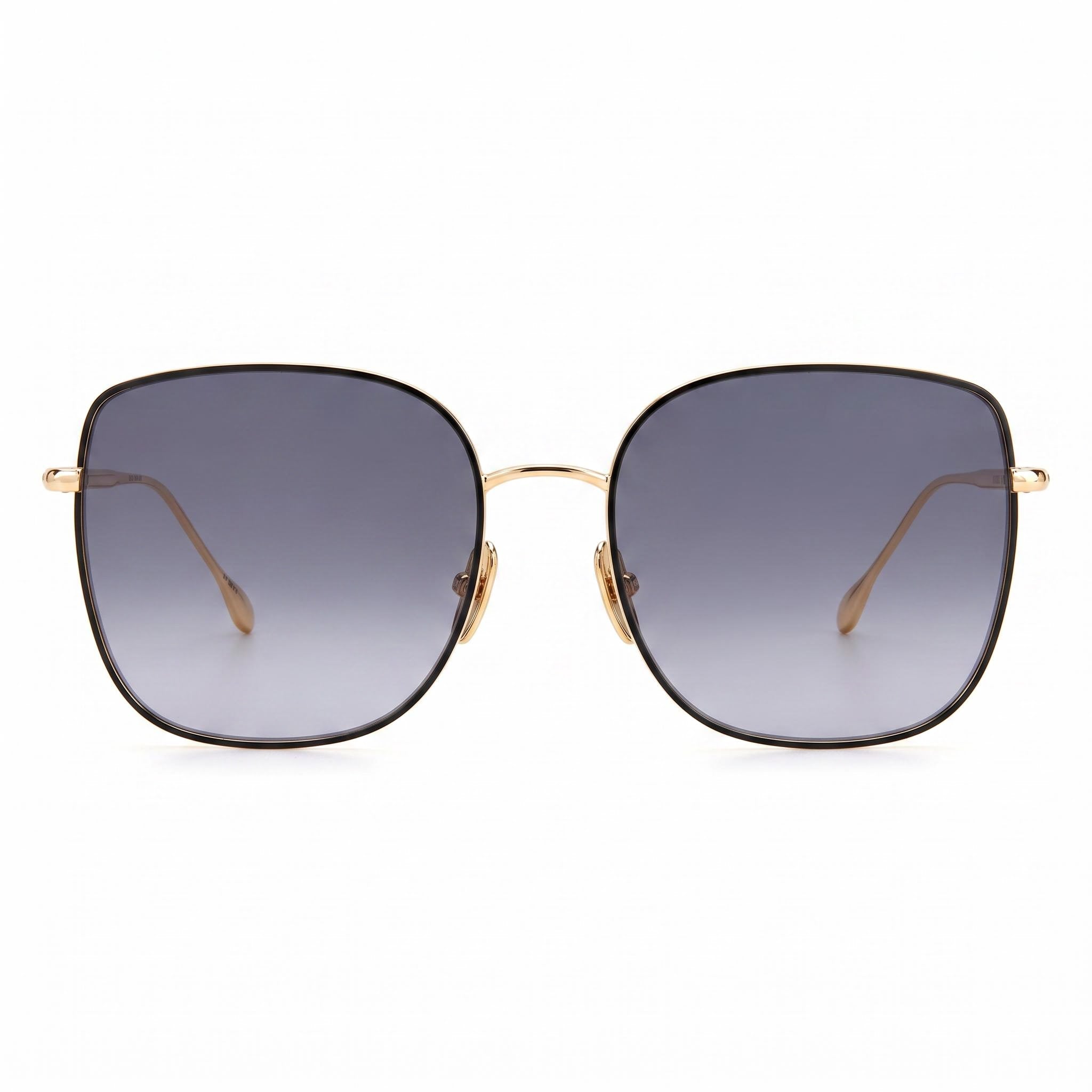 Isabel Marant Classic Women's Full Rim Square Stainless Steel Black Gold Polycarbonate Non-Polarized Sunglasses 58mm, Photo 2