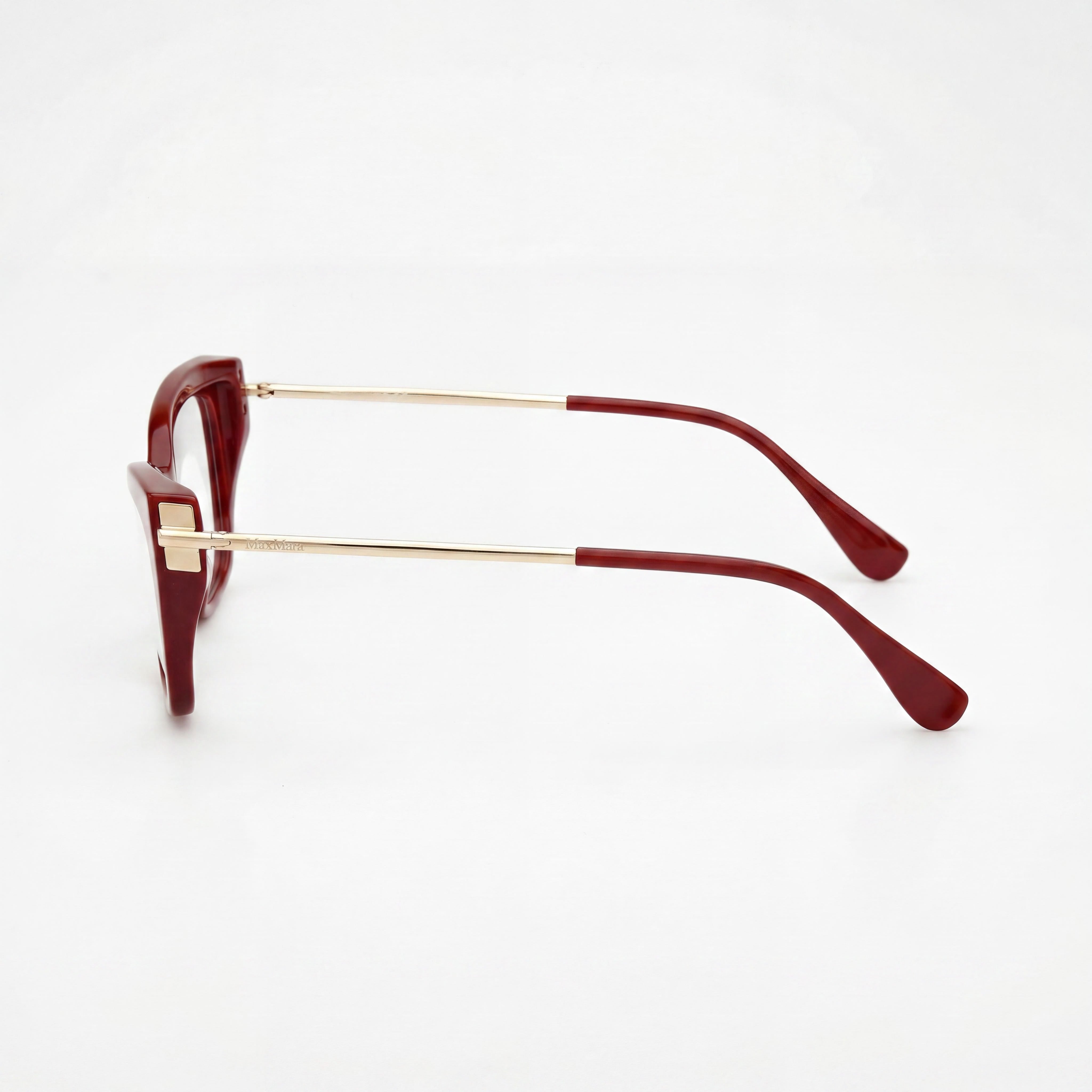 MaxMara MM5137 Women's Eyewear with Shiny Dark Red Plastic Frame and Shiny Red Lenses 53mm, Photo 2