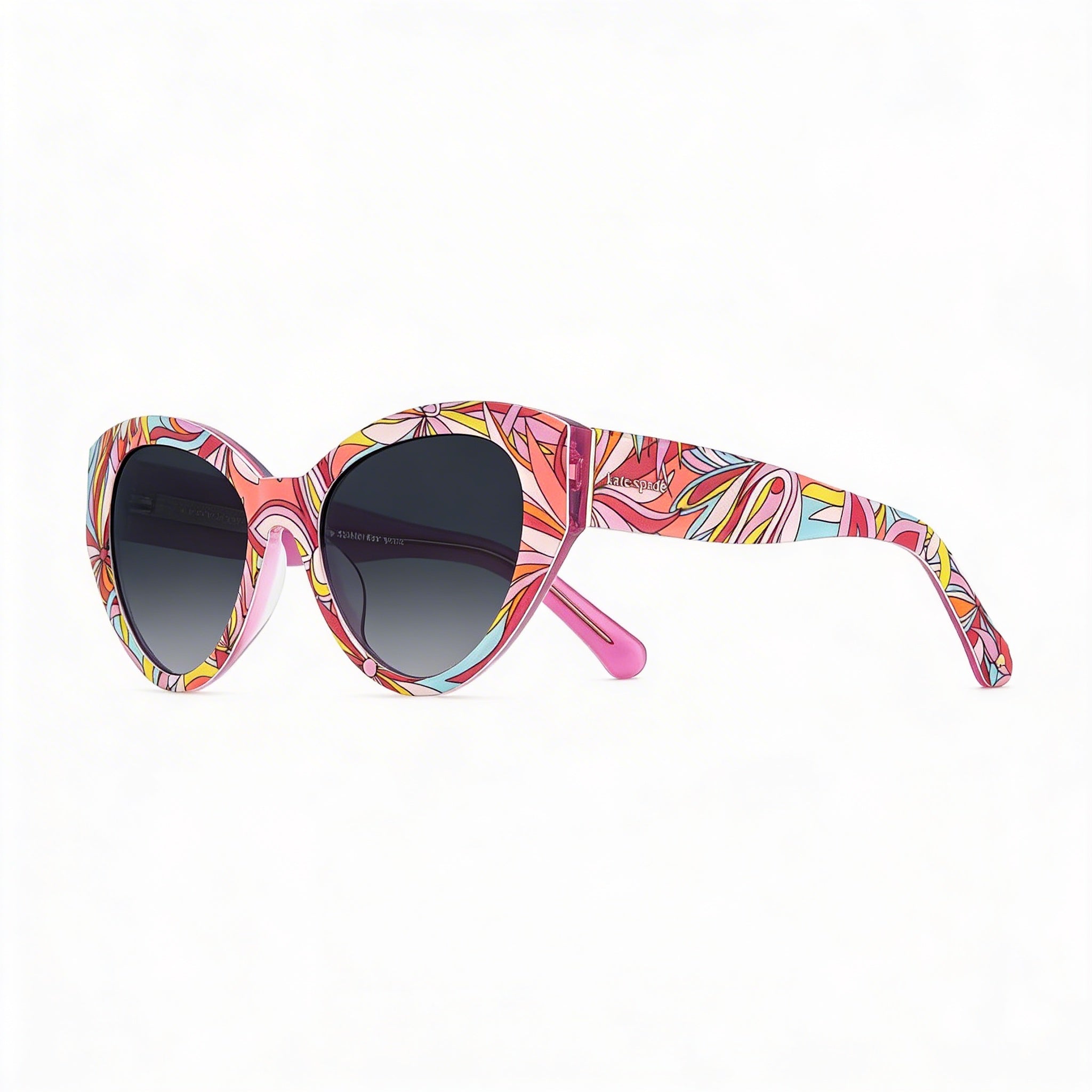 Gafas de sol Kate Spade New York PAISLEIGH/S para mujer, diseño de acetato rosa, estilo ojo de gato, color gris oscuro, degradado, 55 mm, Photo 1