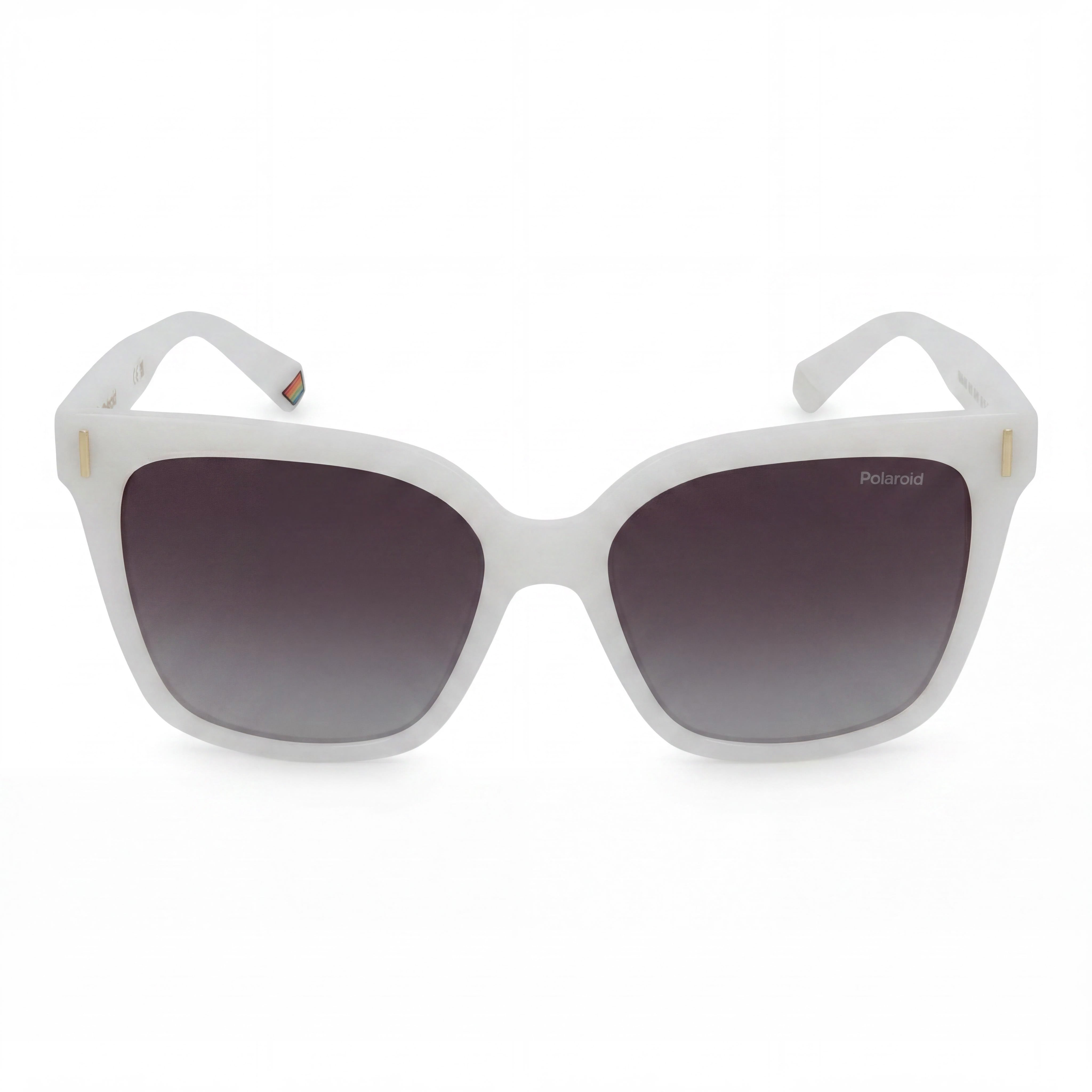 Polaroid Modern Women's Sport UV Protected Polarized Brown Shaded Lenses White Polycarbonate Frame Sunglasses 54mm, Photo 2