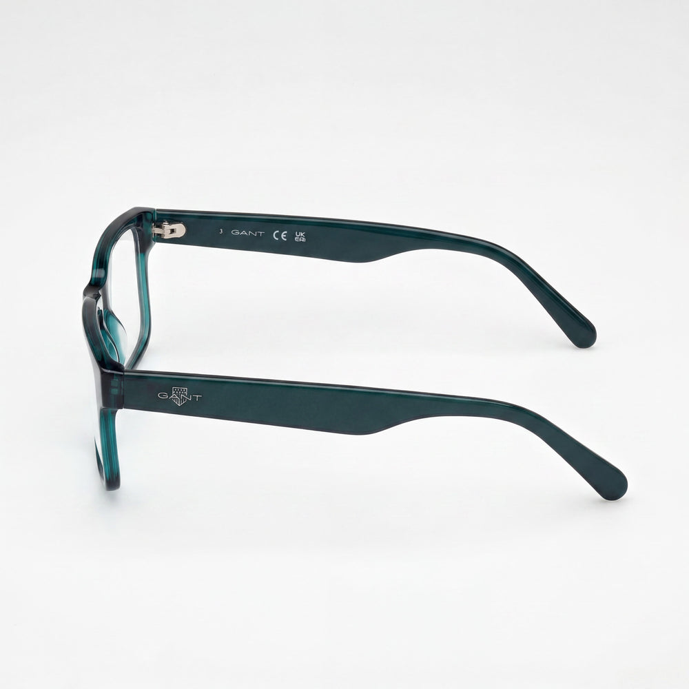 GANT Classic Unisex Shiny Dark Green Eyeglasses with Polycarbonate Non- Lenses, Size 53-15-145mm