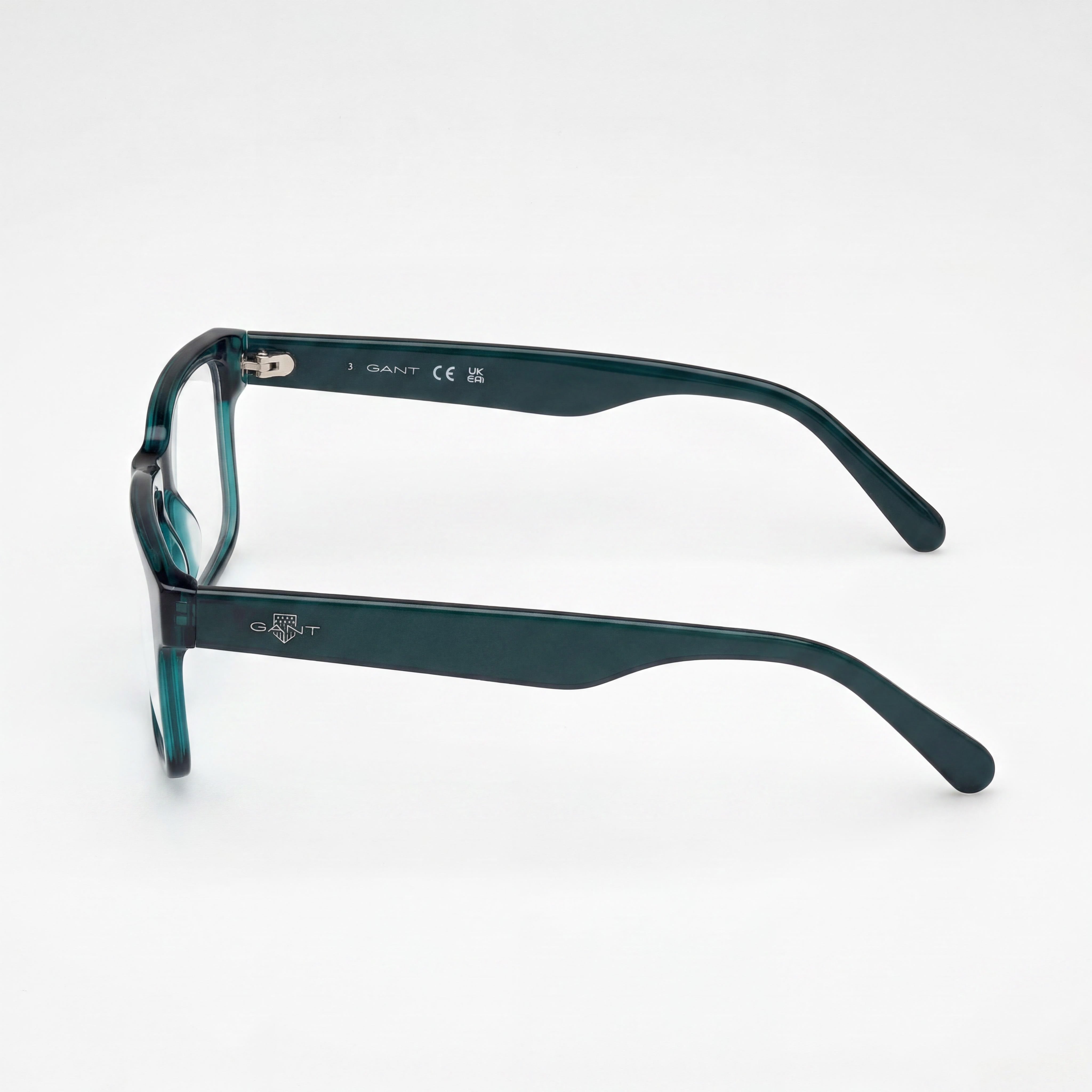 GANT Classic Unisex Shiny Dark Green Eyeglasses with Polycarbonate Non- Lenses, Size 53-15-145mm, Photo 2