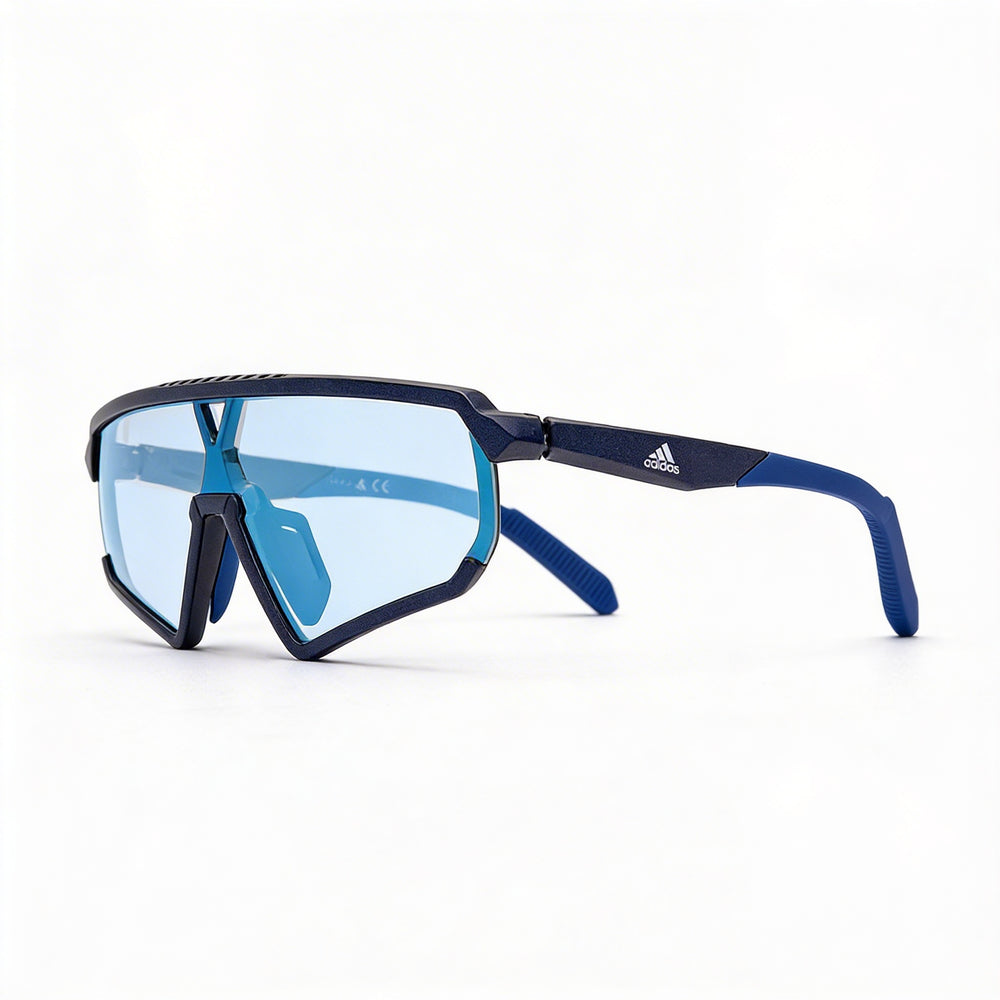 Adidas Contemporaneo Men's Blue Plastic Shield Blue Mirrored Photochromic Non-Polarized UV Protection Sunglasses 58mm