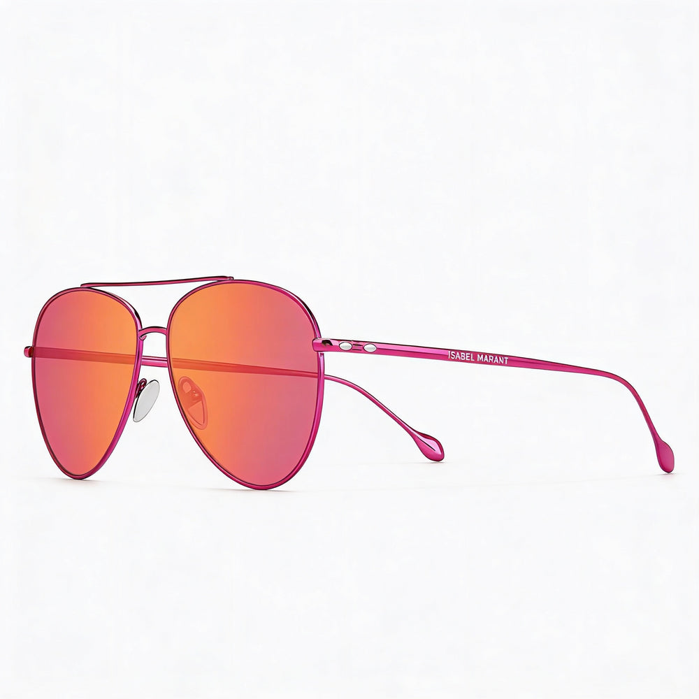 Gafas de sol Isabel Marant Im0011s para mujer, montura metálica rosa, protección UV 100%, 60 mm