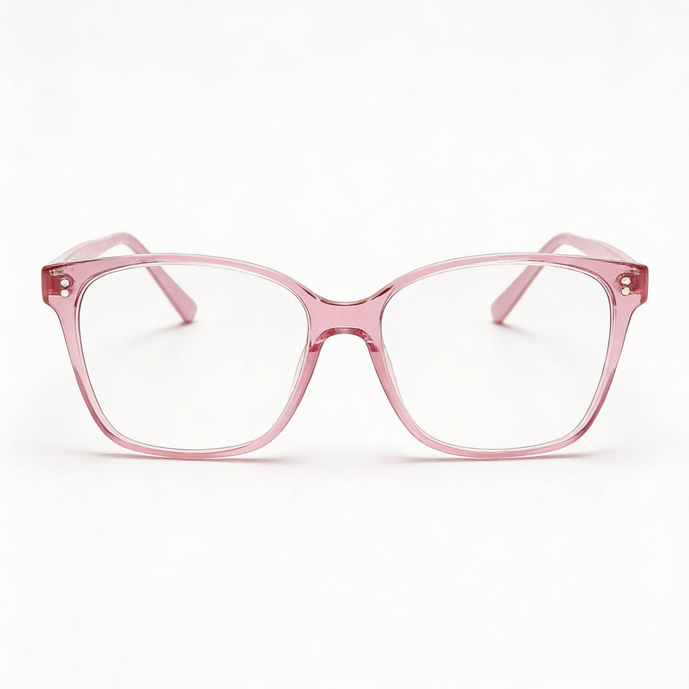 Salvatore Ferragamo Modern Women's Acetate Eyeglasses with Transparent Rose Frame and Lenses 52mm