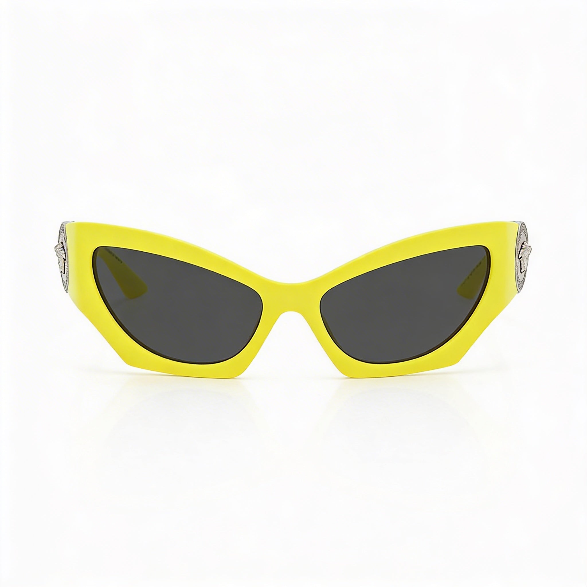 Gafas de sol de plástico Versace VE4450 para mujer, ojo de gato, montura amarilla gris oscuro, lentes grises, protección UV, 60 mm, Photo 2
