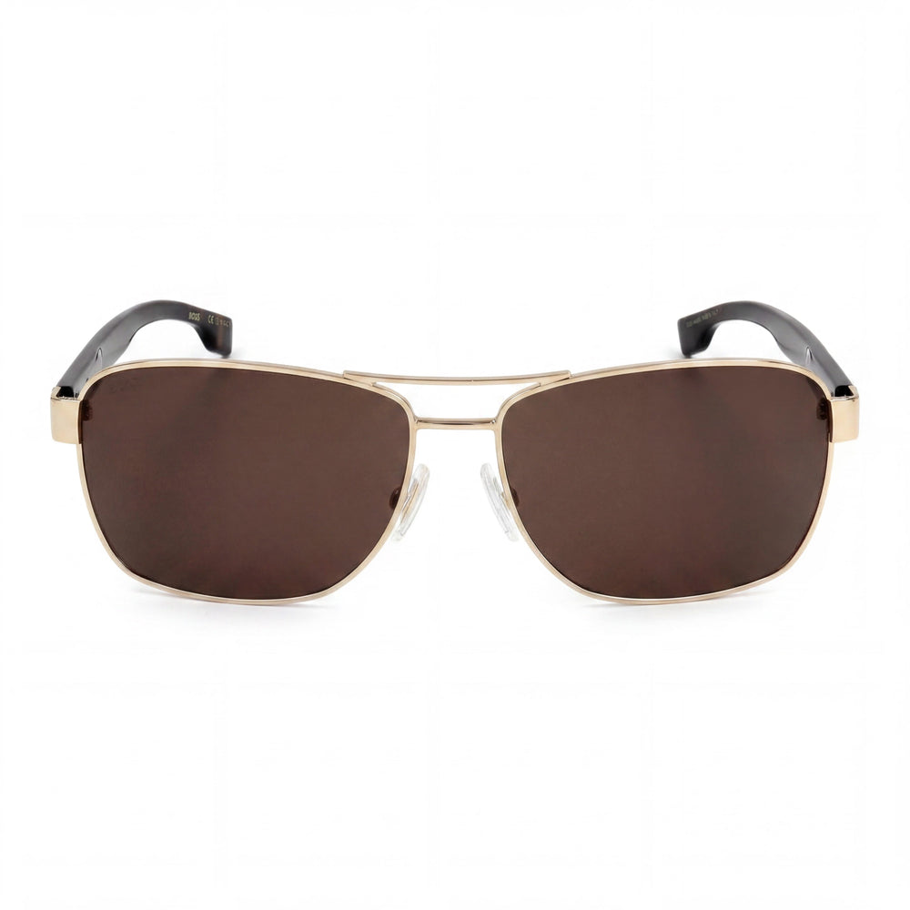 Gafas de sol polarizadas de metal para hombre Hugo Boss 1559/O/S, montura dorada marrón, lentes marrones, protección 100% UV, 60 mm