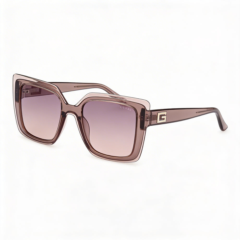 GUESS GU7908 Women's UV Protective Sunglasses, Beige Plastic Frame, Gradient Purple Lenses, 52mm