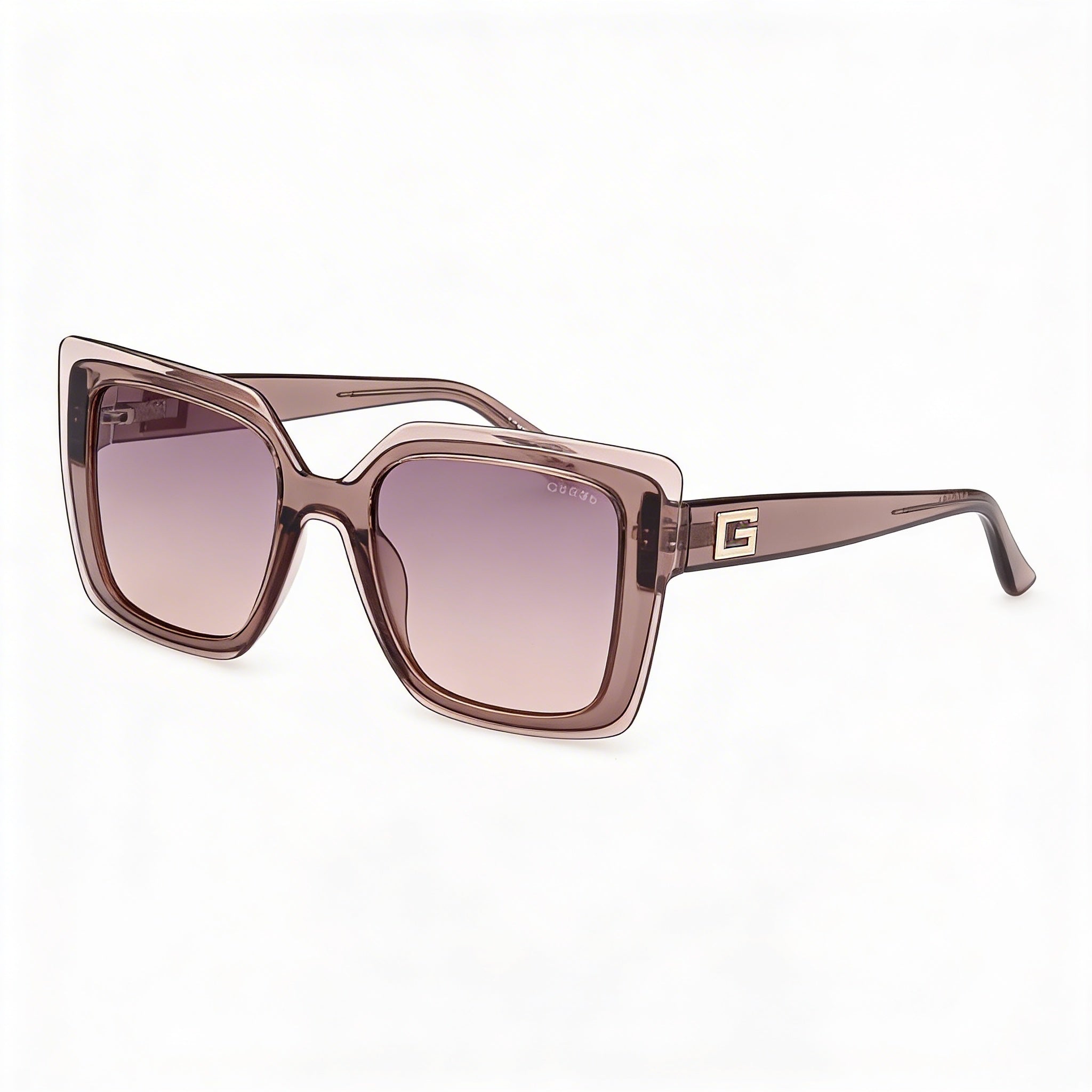 Gafas de sol GUESS GU7908 para mujer con protección UV, montura de plástico beige, lentes morado degradado, 52 mm, Photo 3