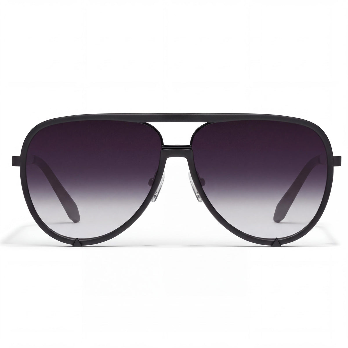 QUAY AUSTRALIA High Profile Unisex Sunglasses - Matte Black Black Fade Frame, Black Polycarbonate Lens, UV Protected, 143mm, Photo 2