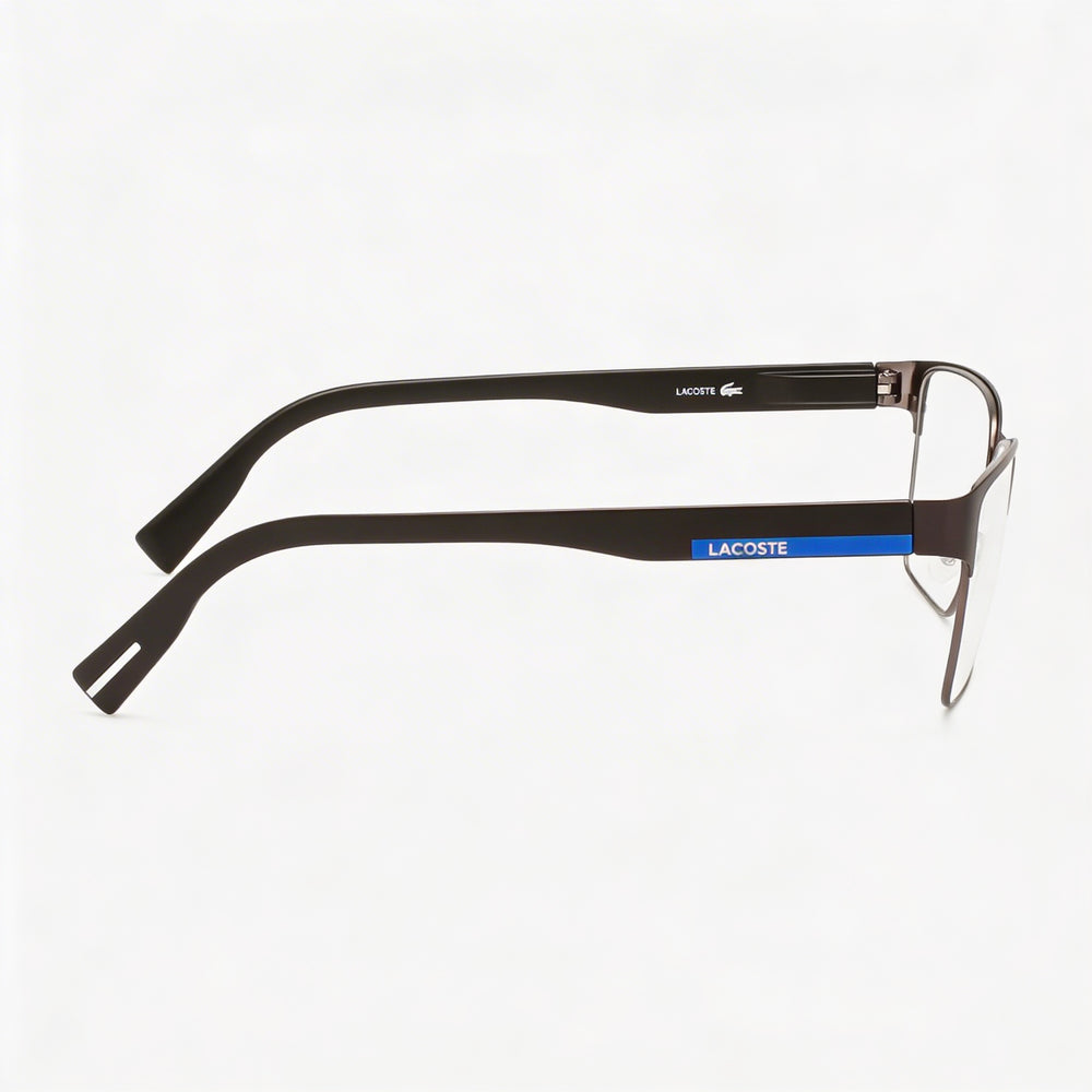 Lacoste Casual. Unisex Propionate Frame Matte Black Optical Eyeglasses with Polycarbonate Lenses 55mm