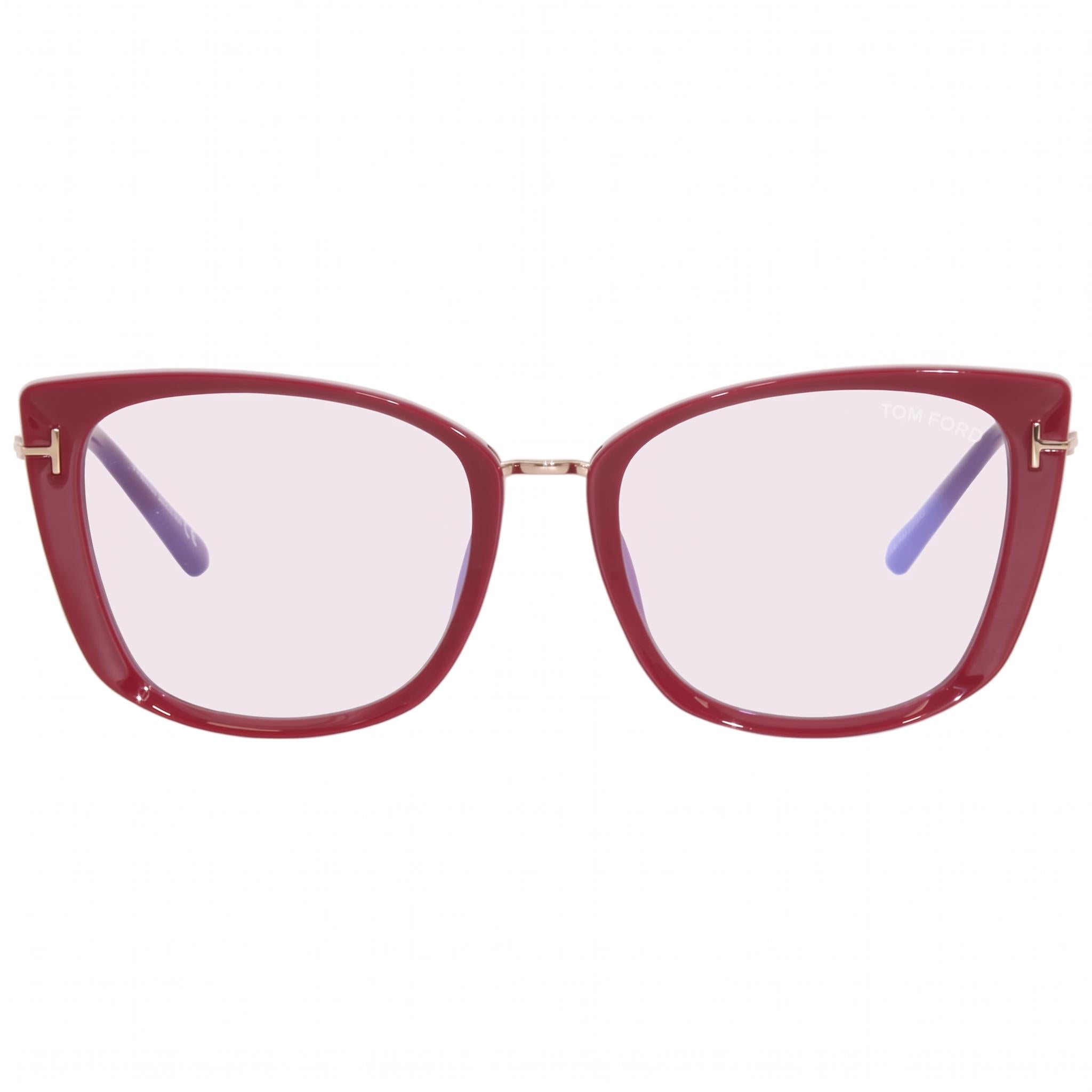 Tom Ford FT5816-B Women's Plastic Cat Eye Blue-Light Block Eyeglasses Shiny Fuchsia Rose Gold 53mm, Photo 2