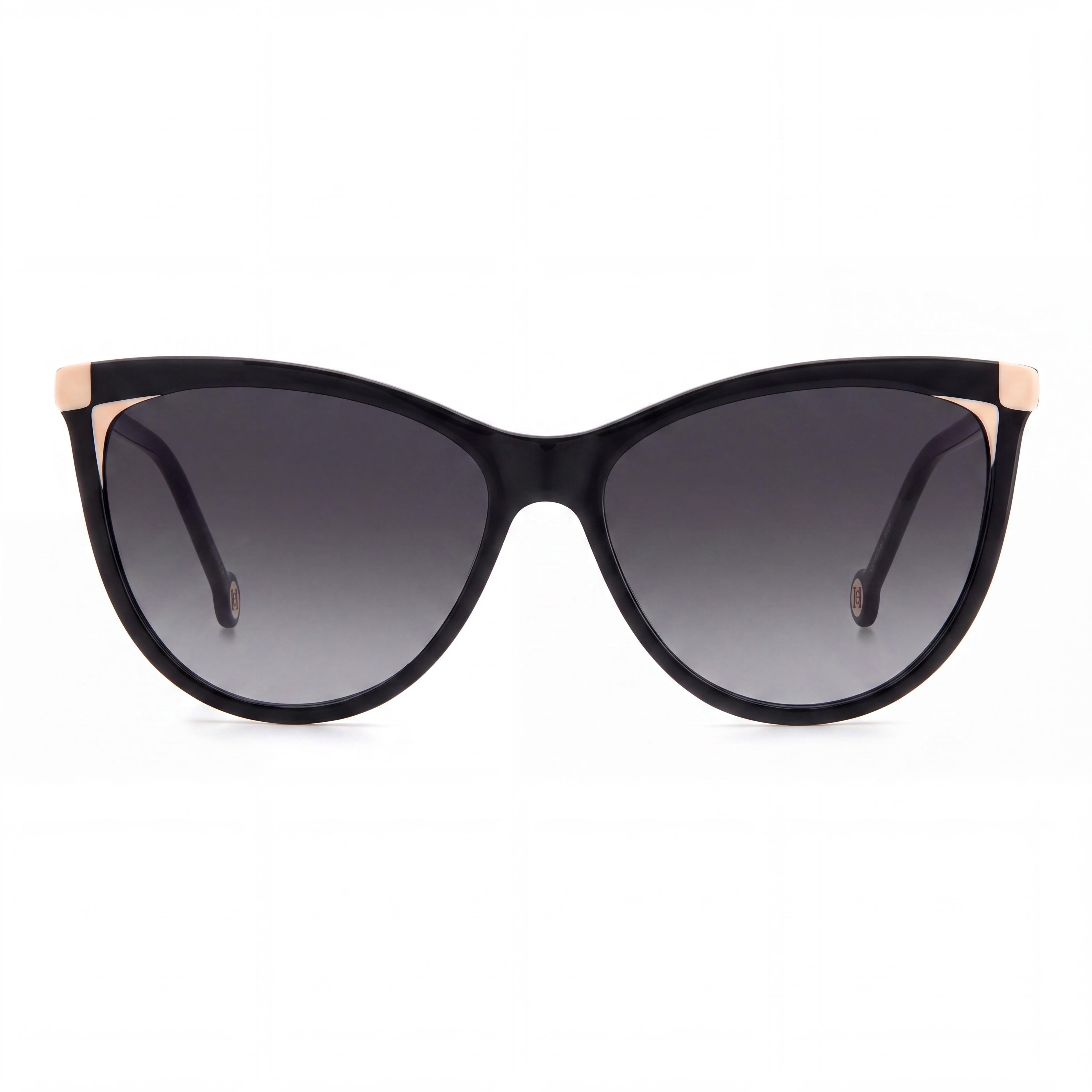 Carolina Herrera Classic Women's Black Nude Plastic UV Protected Sunglasses with Dark Grey Shaded Lenses 57mm, Photo 2