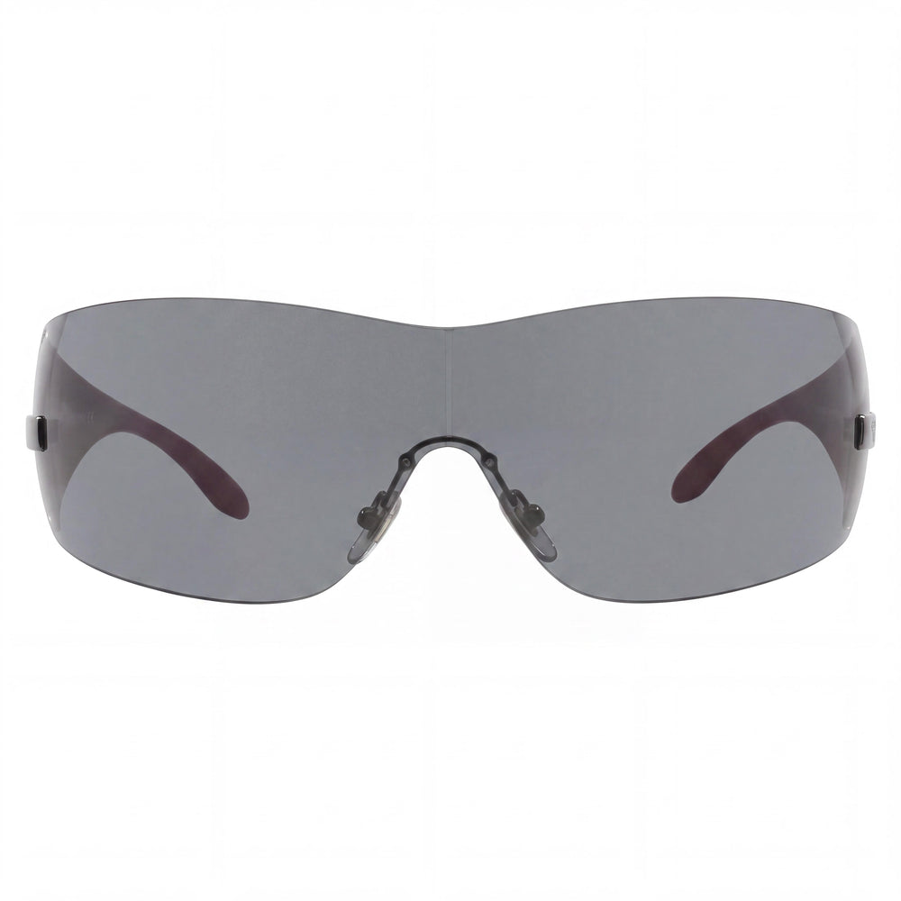 Gafas de sol unisex tipo pantalla de plástico Versace Ve 2054, negras, gris plomo, 41 mm, con protección UV, sin polarizar