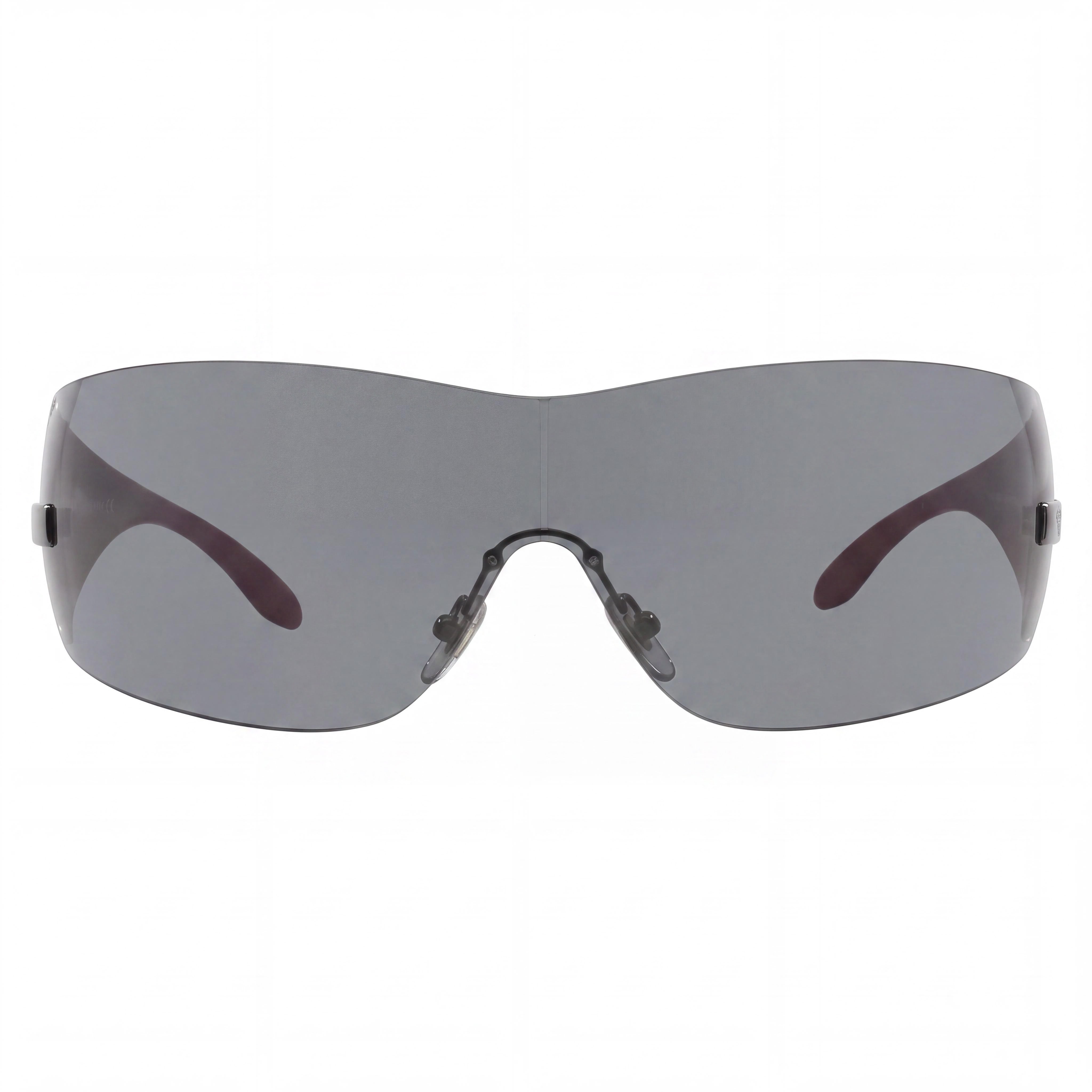 Versace Ve 2054 Unisex Shield Plastic Sunglasses Black Gunmetal Grey 41mm UV Protected Non-Polarized, Photo 2