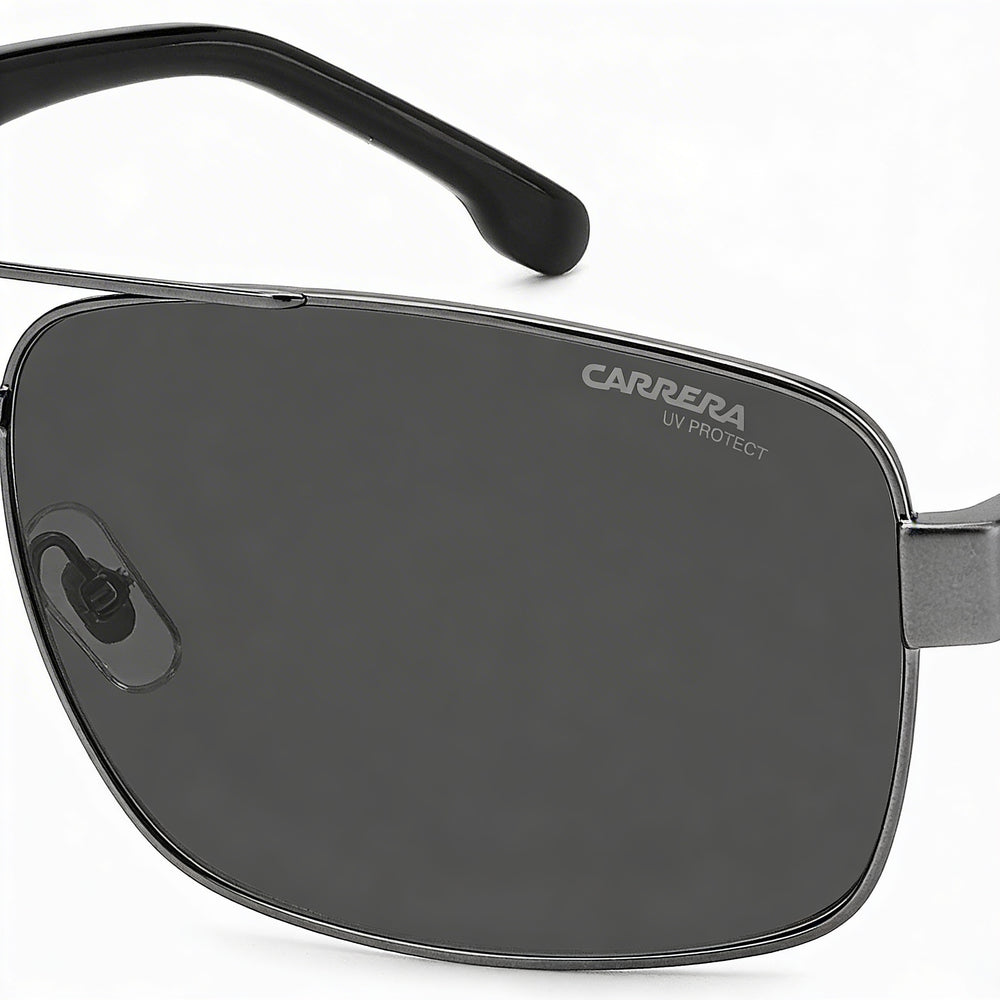 Carrera Casual Unisex Stainless Steel Frame Dark Ruthenium Polycarbonate Lenses Sunglasses with UV Protection 61mm