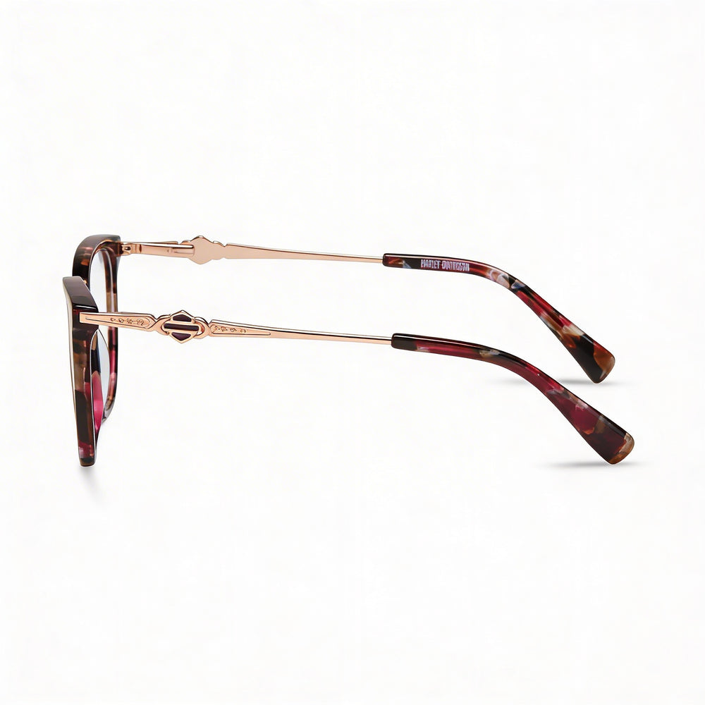Gafas para hombre Harley-Davidson Hd0564 con montura de plástico burdeos y lentes transparentes de 54 mm