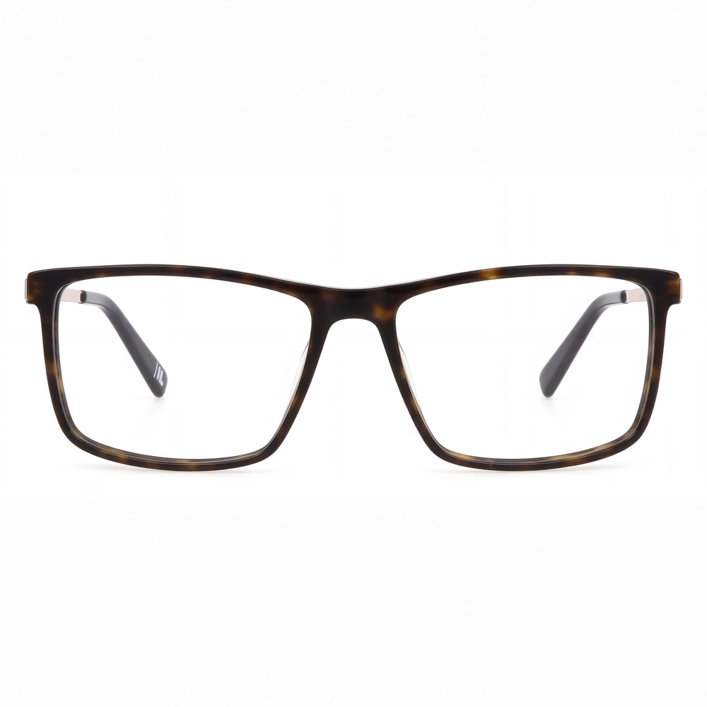 Fila Classic Unisex Eyeglasses with Acetate-Metal Combination Frame in Shiny Dark Havana 54mm
