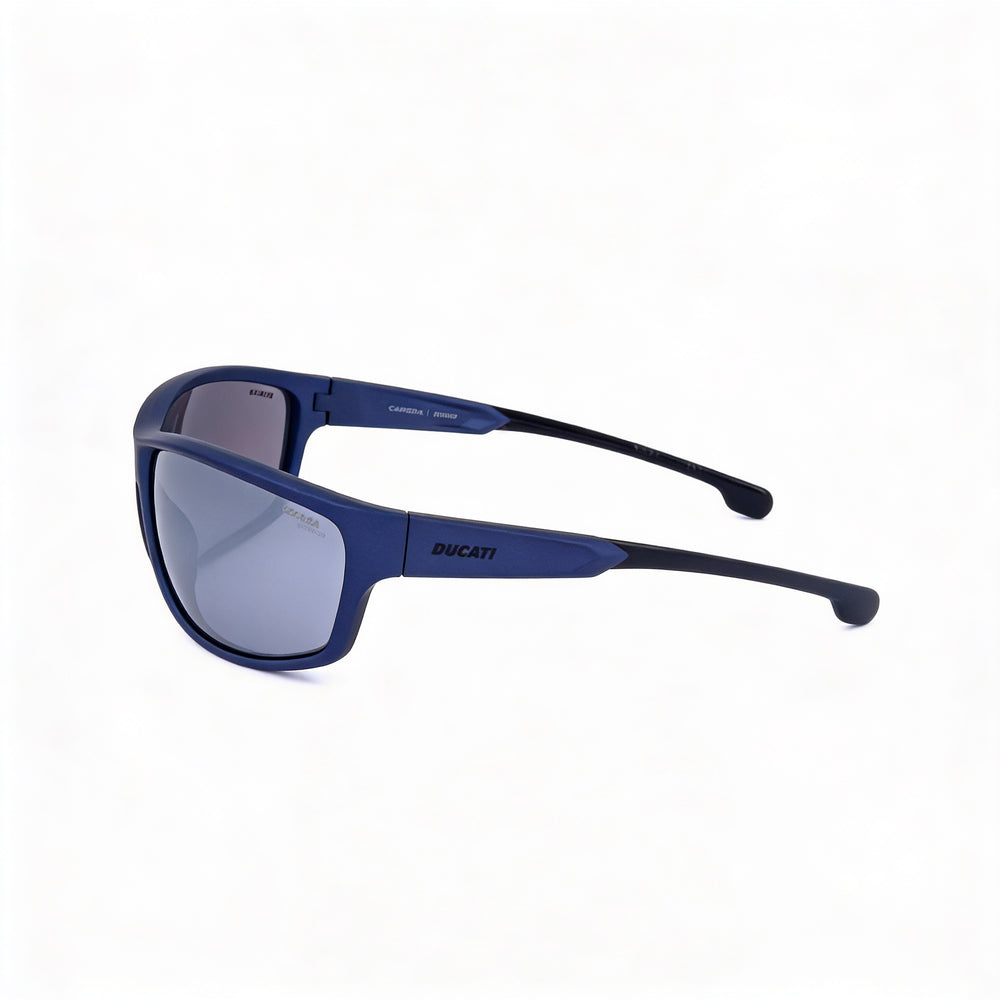 Gafas de sol Carrera Casual para hombre con montura de poliamida metalizada azul, protección UV y lentes no polarizadas, 68 mm