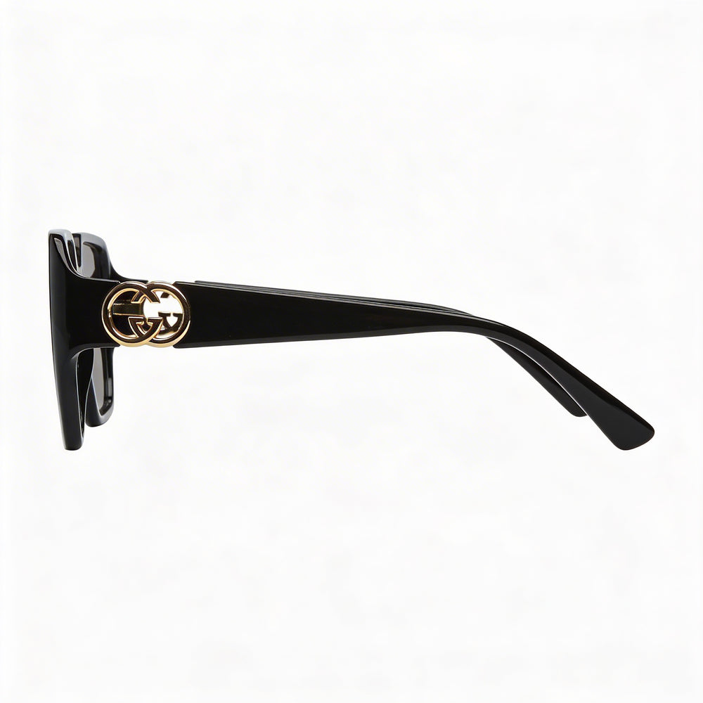 Gucci Classic Women's Black Grey Plastic Frame Sunglasses, 54mm Lens, 18mm Bridge, 135mm Temples