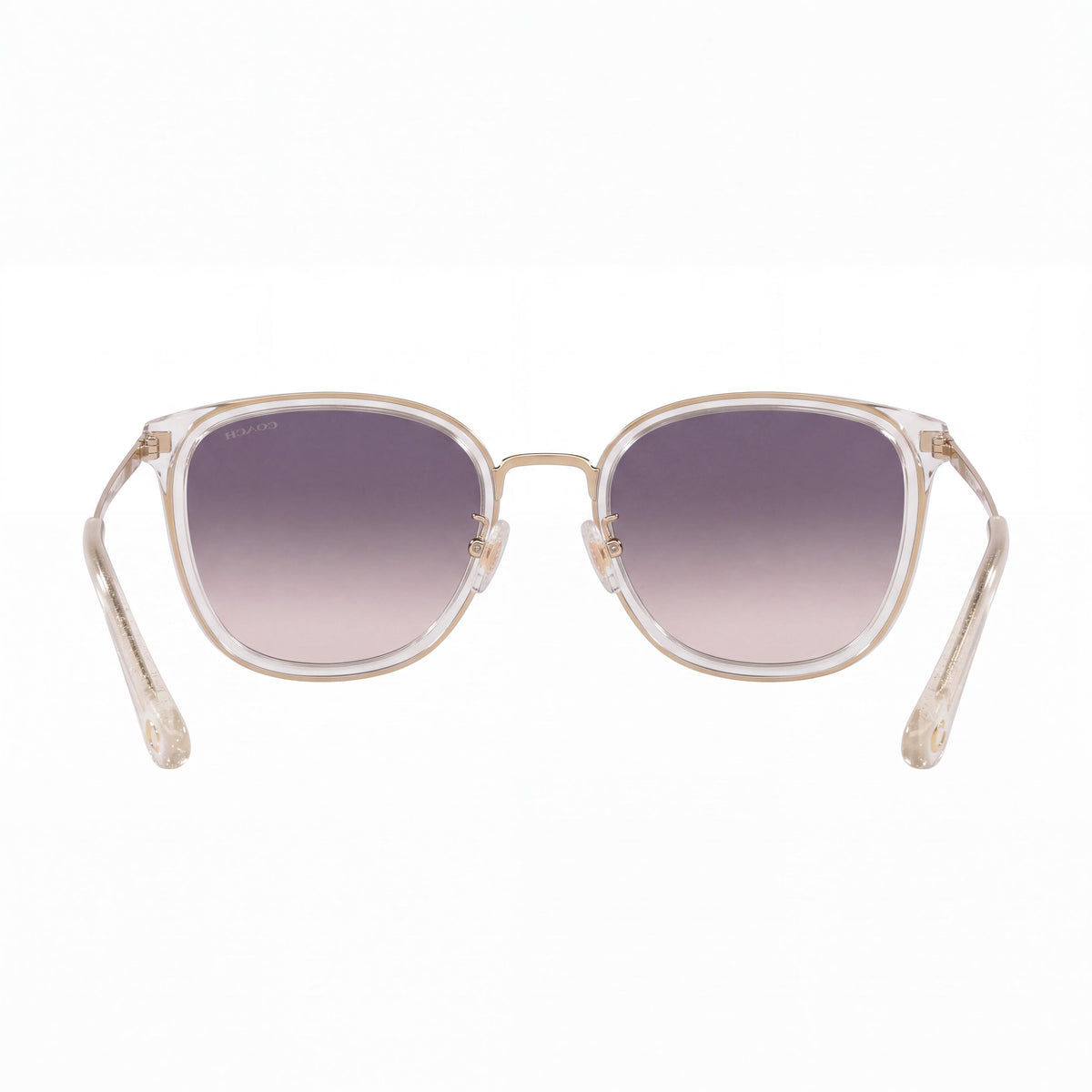 Coach 0HC7135 Women's Square 100% UV Sunglasses, Light Gold Crystal Pink Dark Grey, Purple Pink Gradient Lenses 54mm, Photo 2