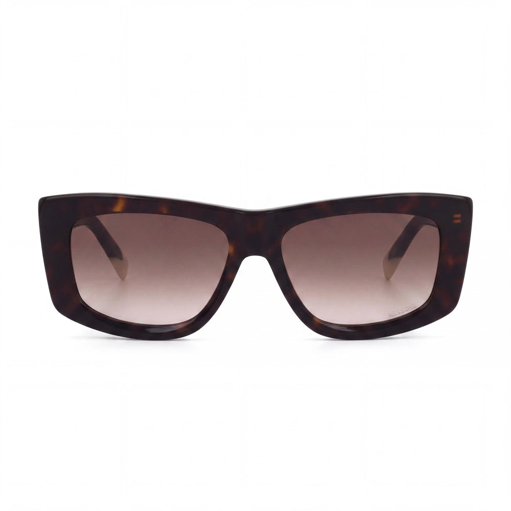 M Missoni Classic Women's Brown Horn Red/Brown Gradient Acetate UV Protection Non-Polarized Sunglasses 56mm