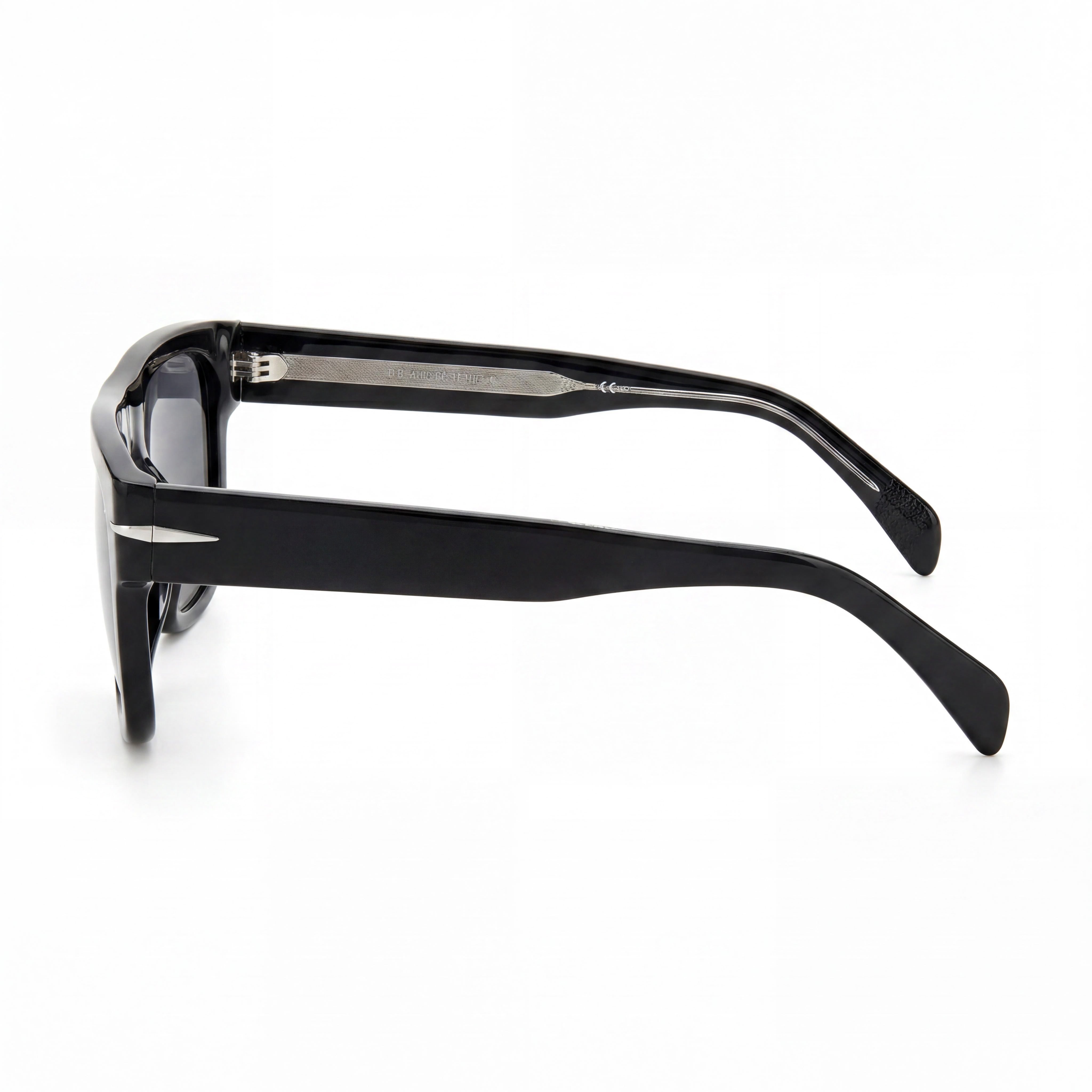 David Beckham Db 7044/S Men's Acetate Black Grey Frame Black Lens Non-Polarized UV Protection Sunglasses 54mm, Photo 3
