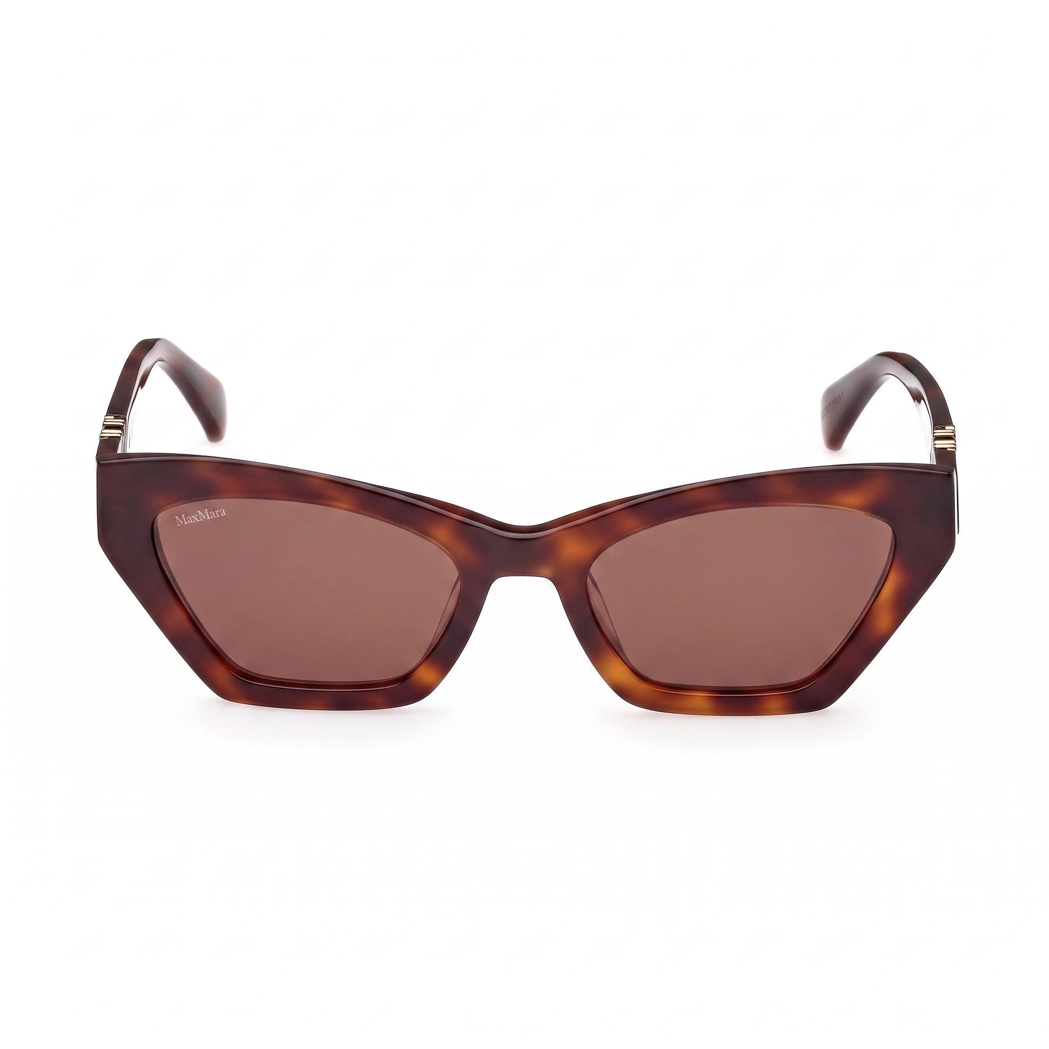 MaxMara Women's Casual Sunglasses, Dark Havana Plastic Frame, Brown Lenses, 52mm, UV Protection, Photo 2