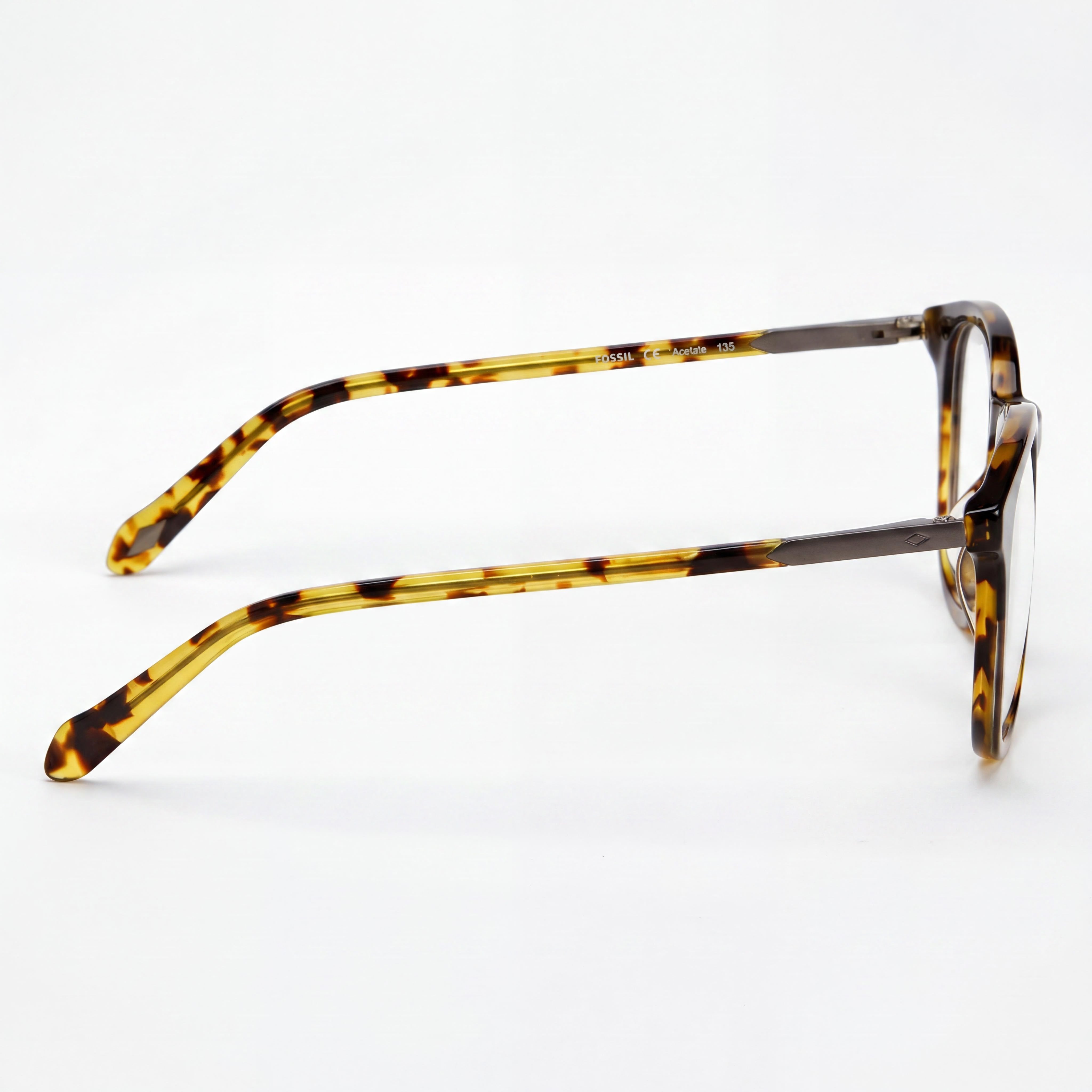 Fossil Modern Men's Havana Acetate Frame Sunglasses with Havana Polycarbonate Lenses, Lens Width 50mm, Bridge 20mm, Temple Length 140mm, Photo 2