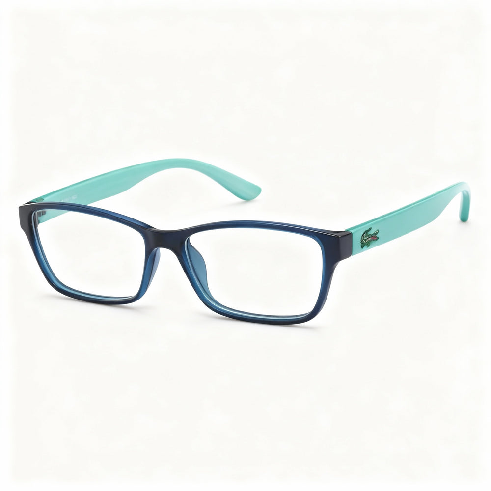 Gafas de acetato rectangulares Lacoste L3803b para niña con montura completa y lentes de policarbonato, color negro, 51 mm