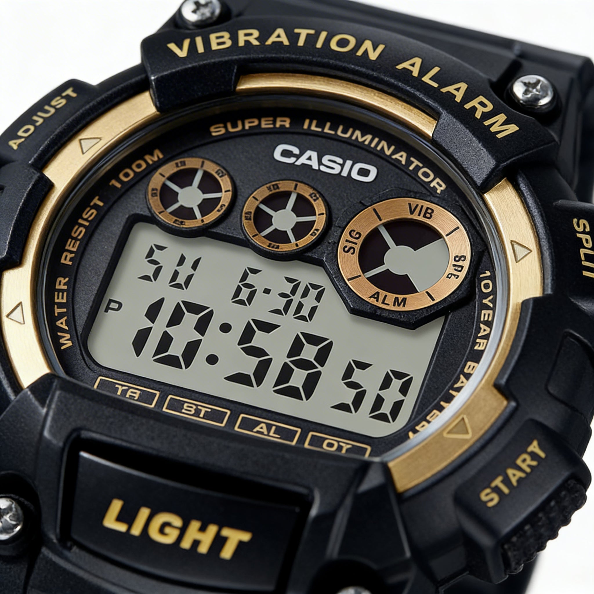 Casio Men's W-735H-1A2VCF Black/White Quartz Watch, 10-Year Battery, 100m Water Resistant, 44mm, Photo 2