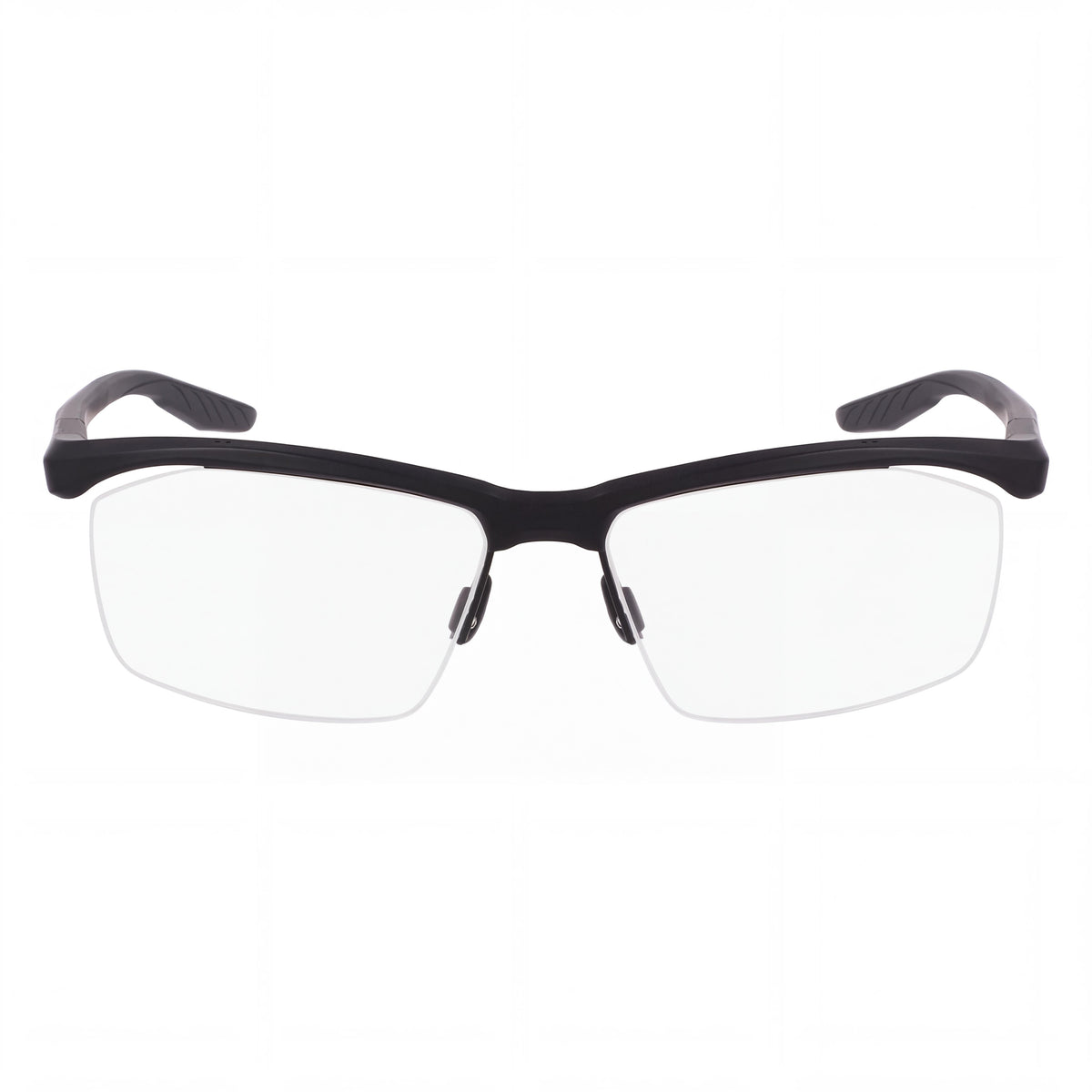 Nike Men's Casual Plastic Frame Ophthalmic Glasses, Matte Black with Transparent Lenses, Lens Width 56mm, Photo 2