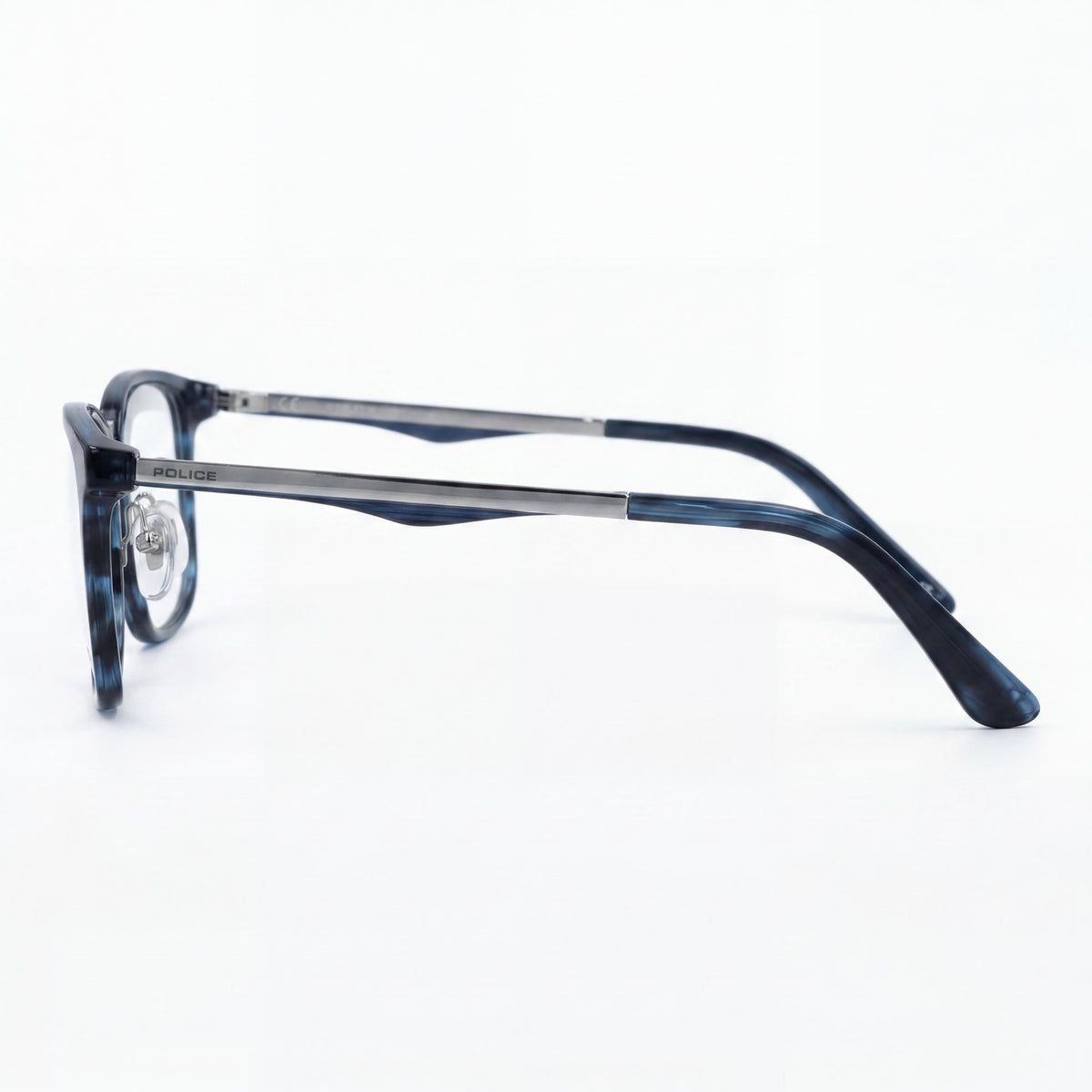 POLICE Modern Unisex non-polarized Marble Blue, Silver Acetate and Metal Sunglasses 52-18-140, Photo 2